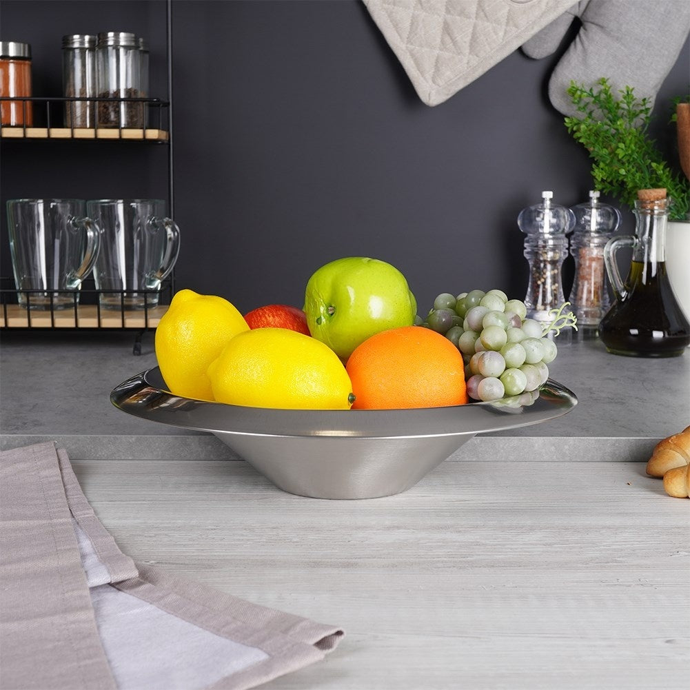 Large bowl in stainless steel for fruit and vegetables