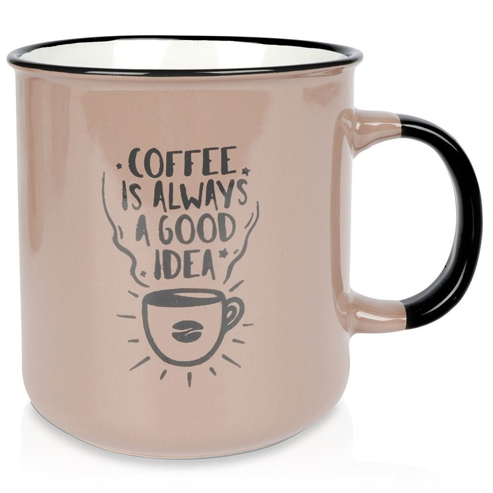 Large brown ceramic mug 700 ml, microwave and dishwasher safe