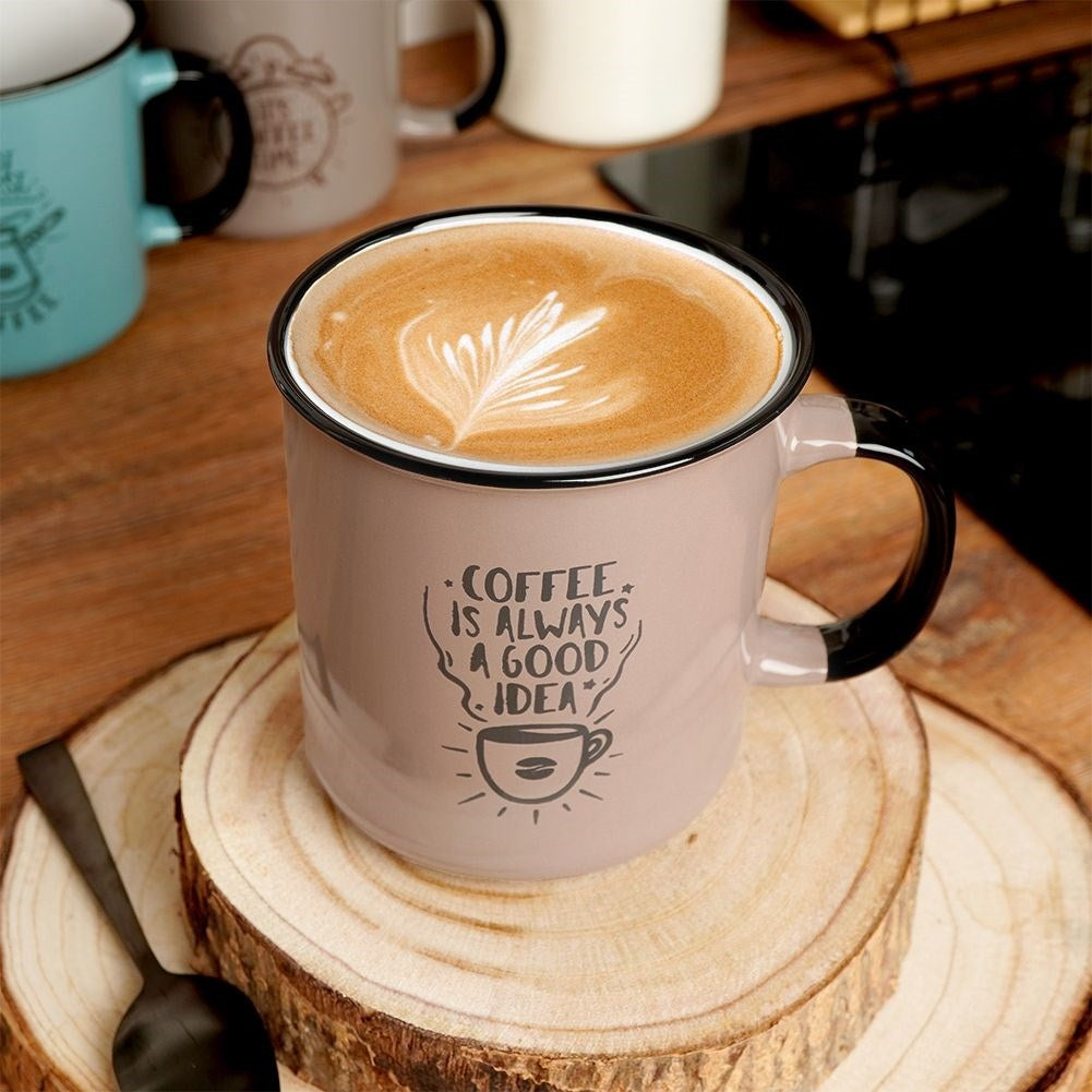 Large brown ceramic mug 700 ml, microwave and dishwasher safe