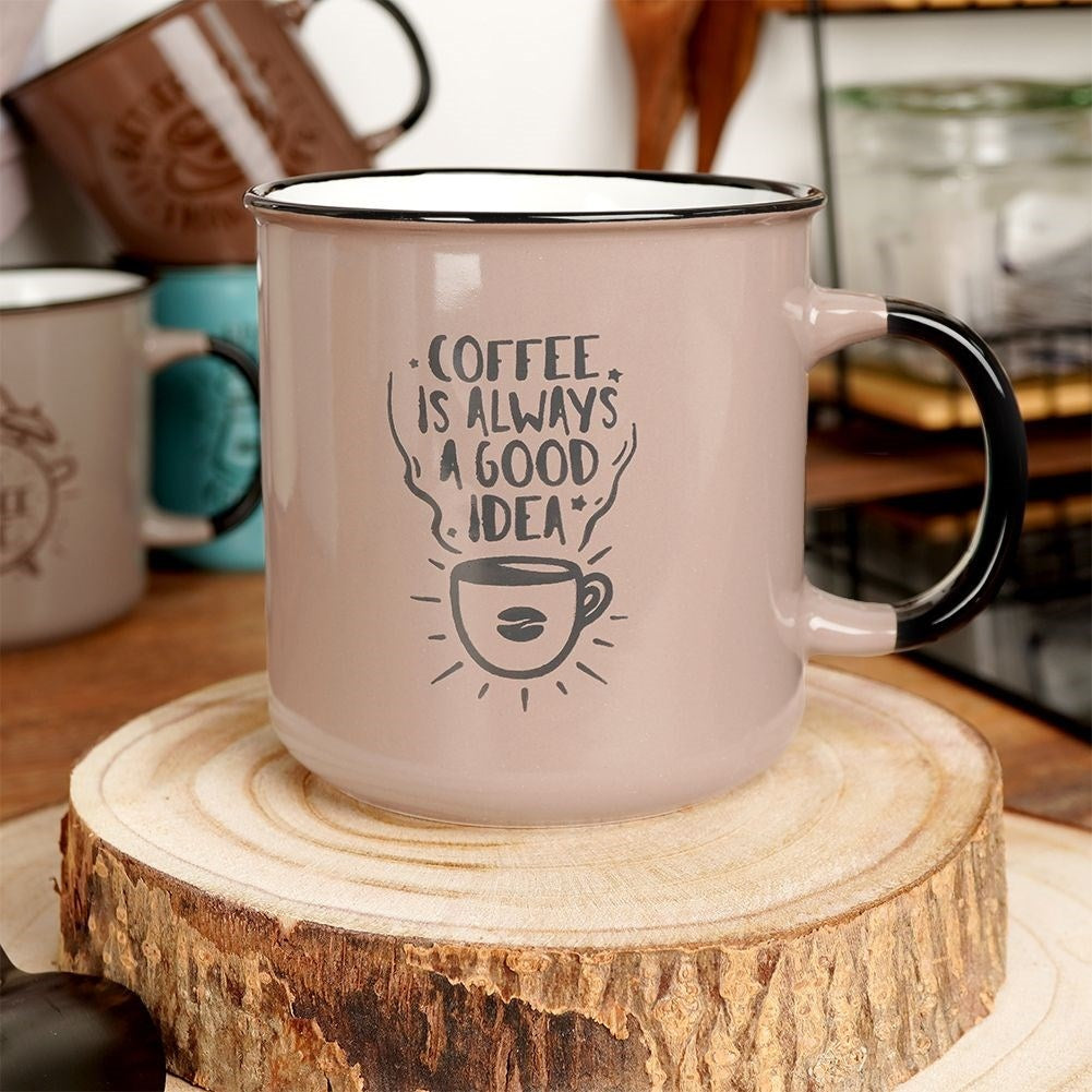 Large brown ceramic mug 700 ml, microwave and dishwasher safe