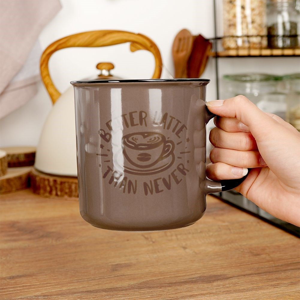 Large brown ceramic mug 700 ml, microwave and dishwasher safe