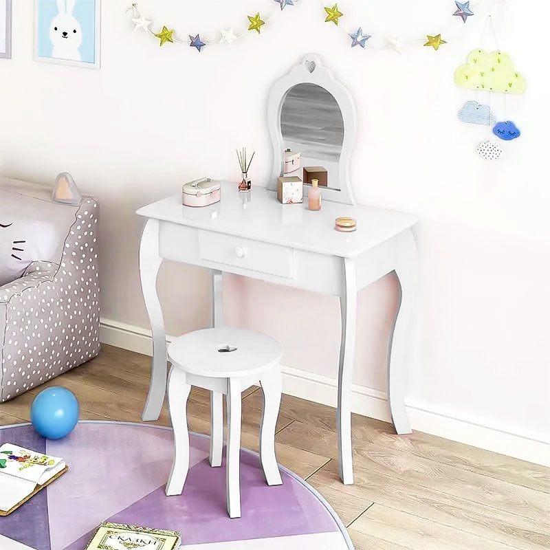 Large children's dressing table with a mirror for a girl