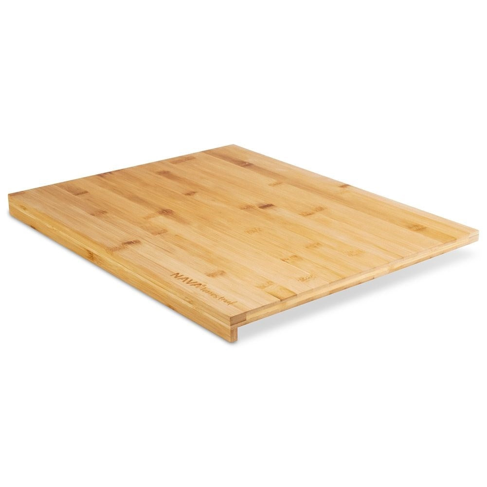 Large cutting board in durable bamboo with edge