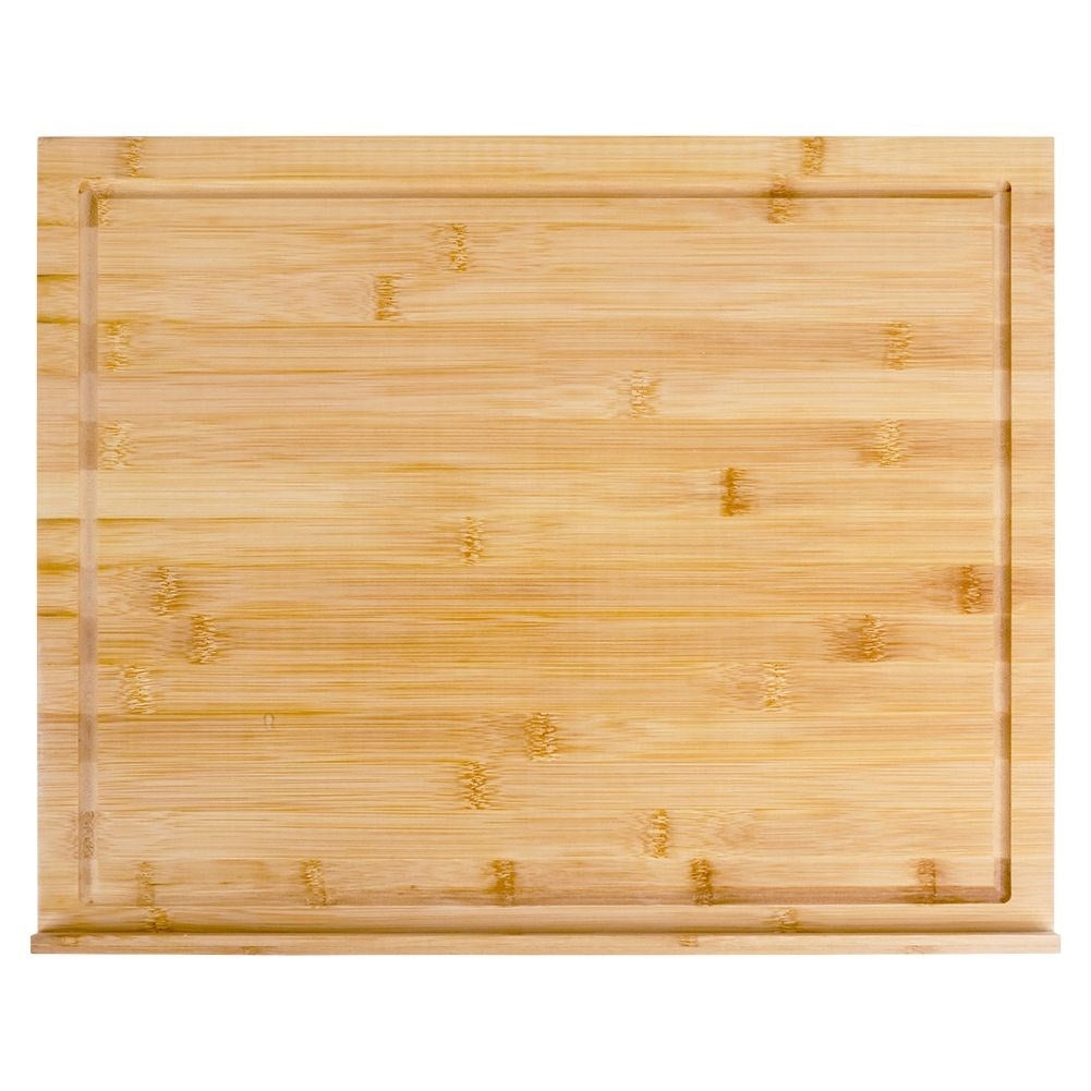 Large cutting board in durable bamboo with edge