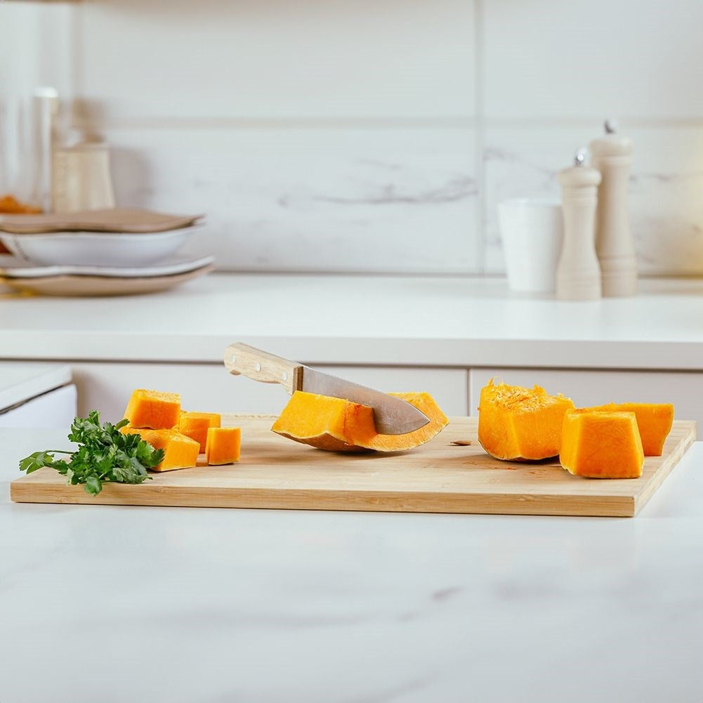 Large cutting board in durable bamboo with edge