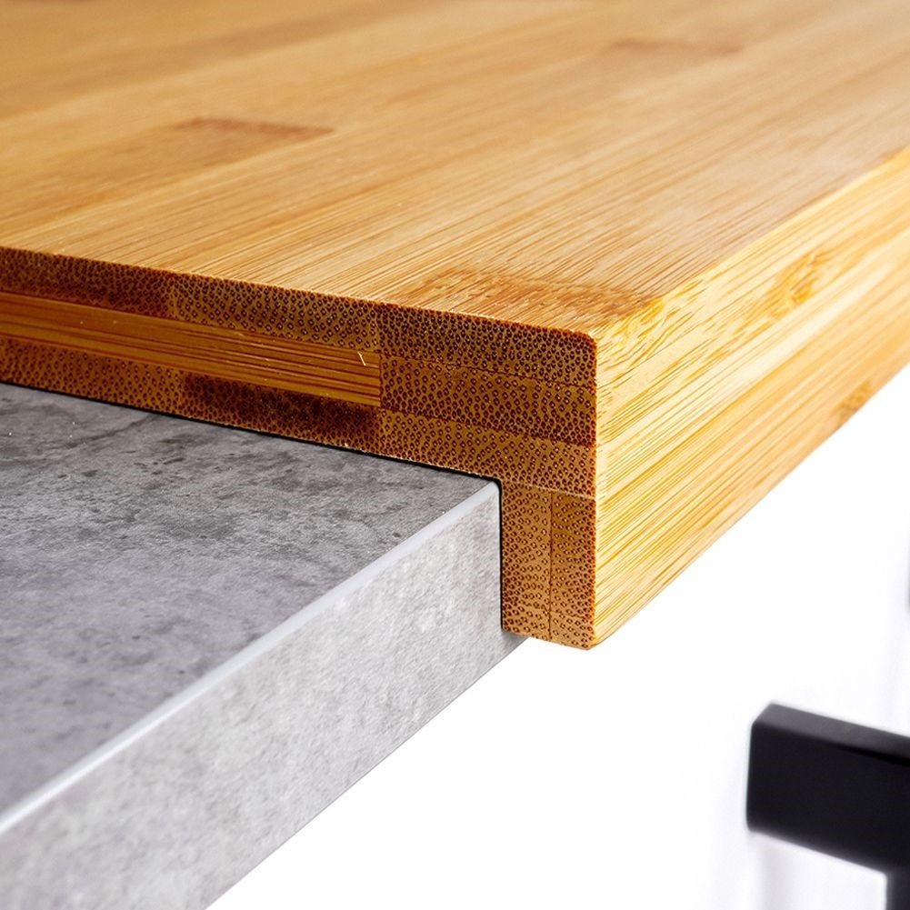 Large cutting board in durable bamboo with edge