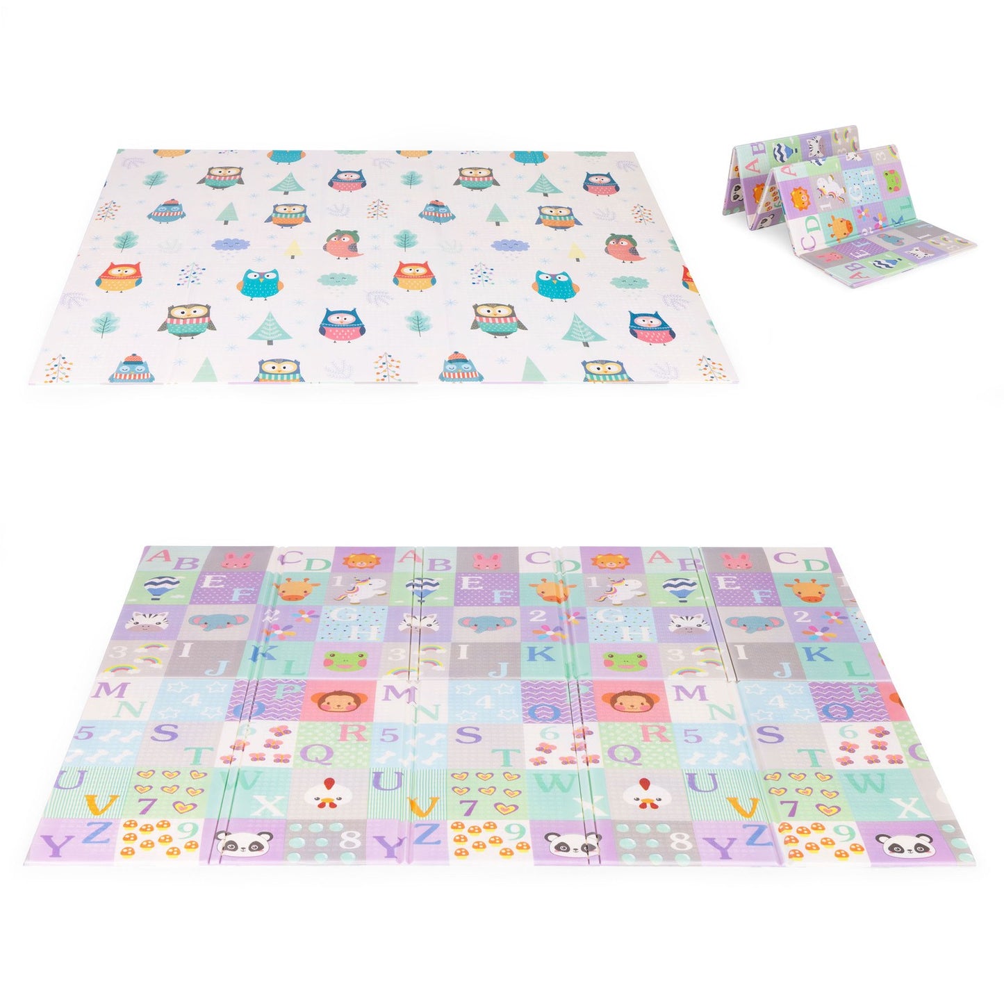 Large double-sided folding educational foam mat + bag IPLAY