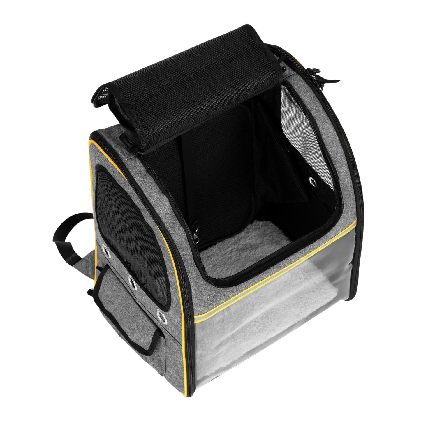 Large, durable, foldable backpack for transporting cats and dogs