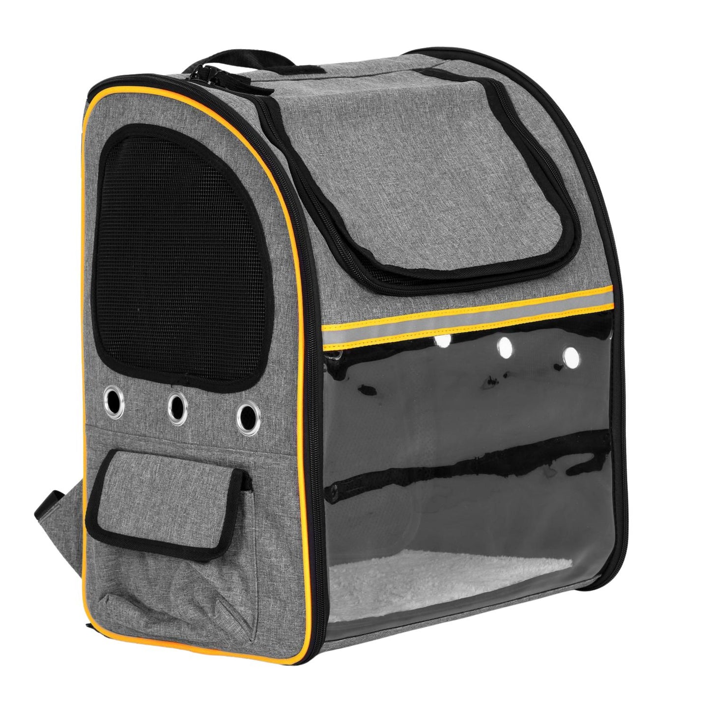 Large, durable, foldable backpack for transporting cats and dogs