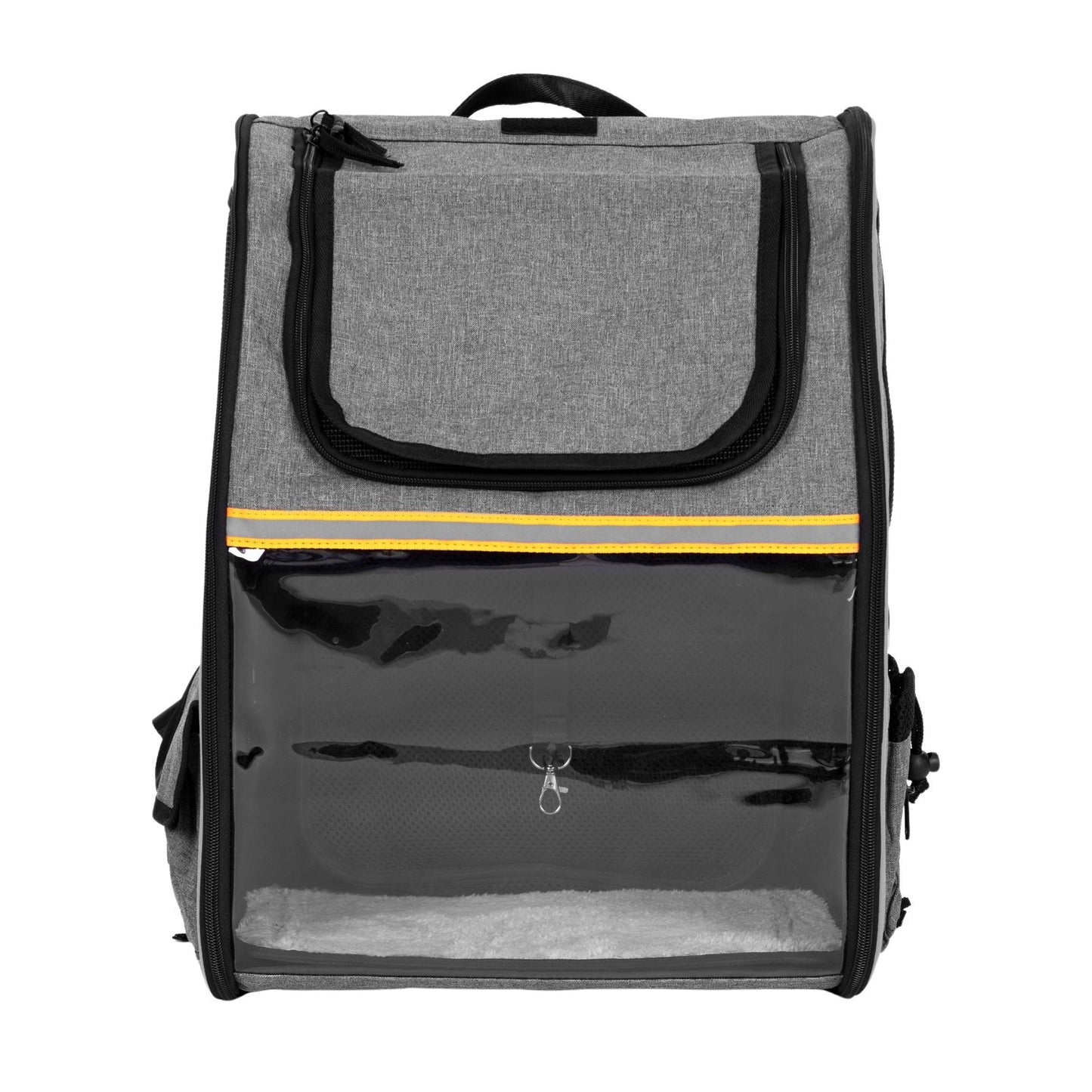 Large, durable, foldable backpack for transporting cats and dogs