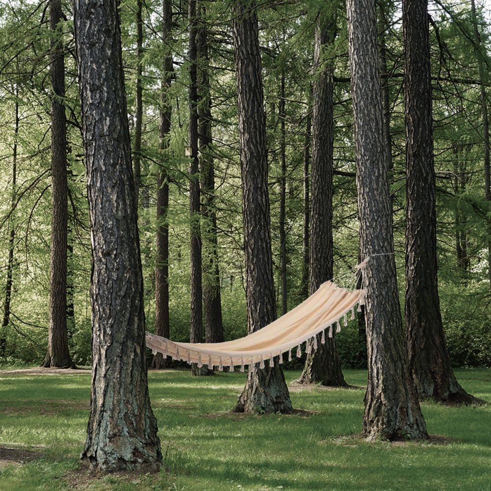 Large durable hammock for relaxing in the garden