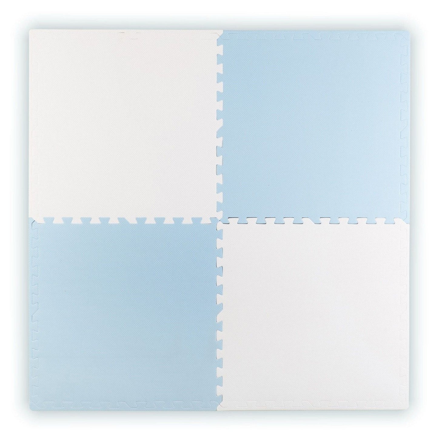 Large educational foam mat with puzzle Ricokids blue-white
