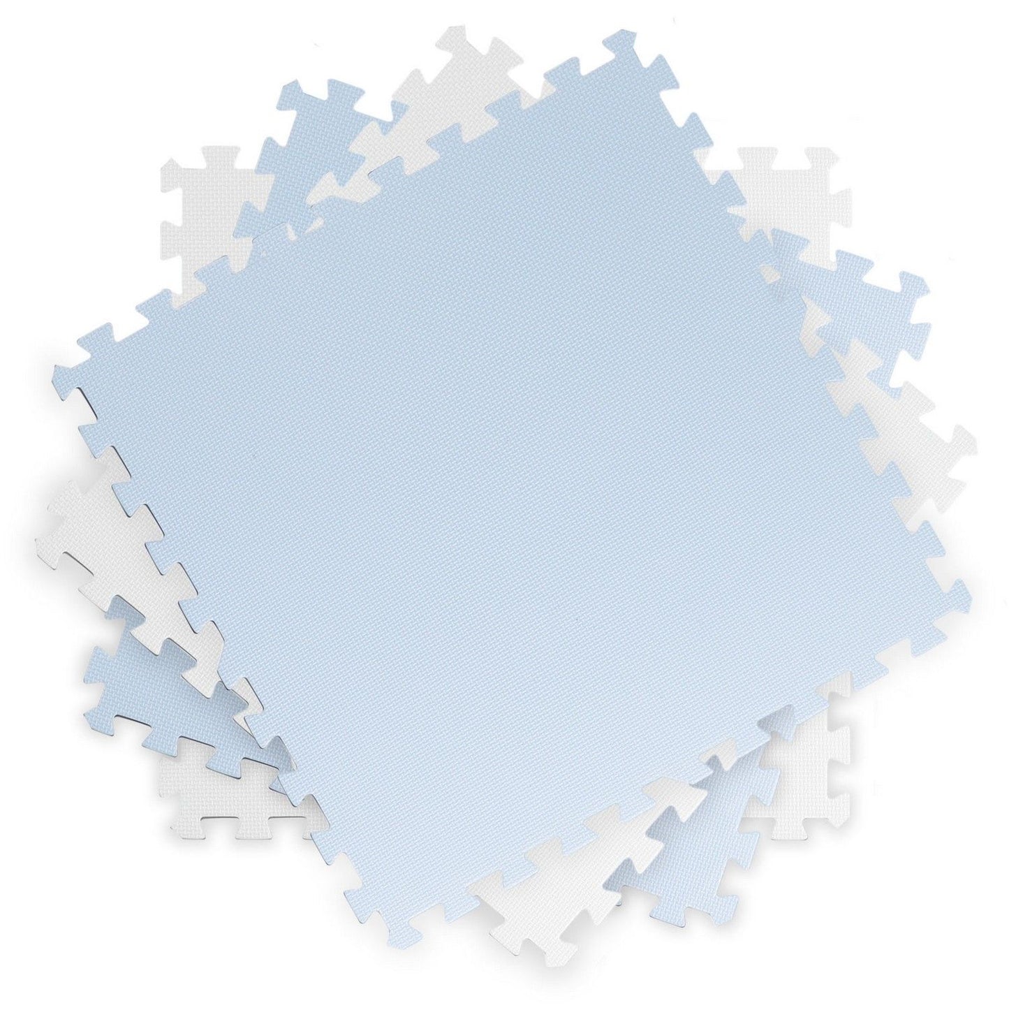 Large educational foam mat with puzzle Ricokids blue-white