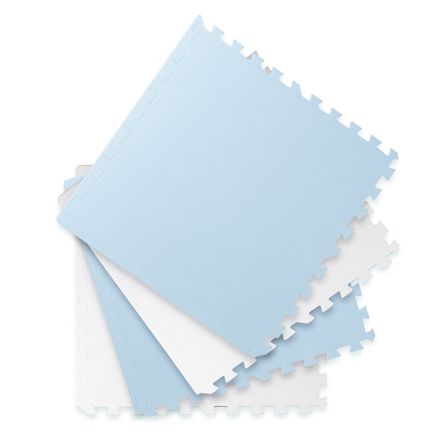 Large educational foam mat with puzzle Ricokids blue-white