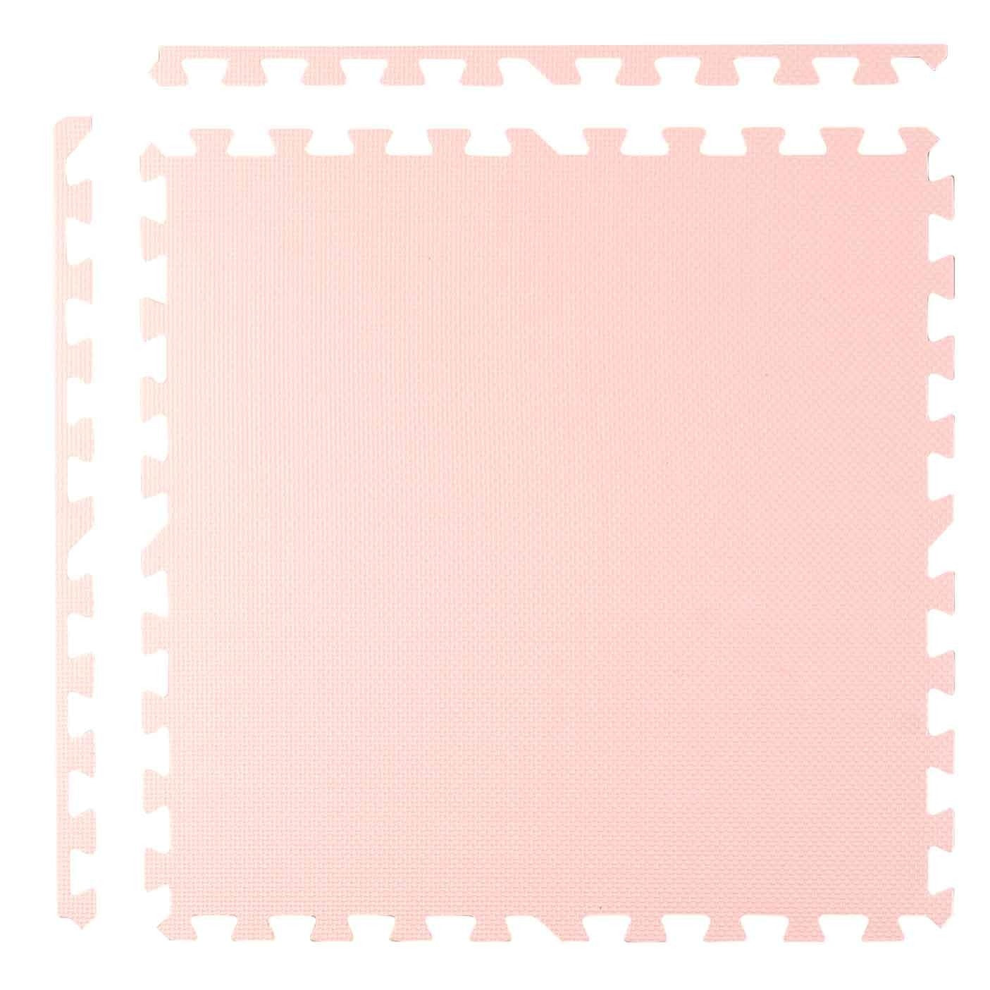Large educational foam mat with puzzles from Ricokids, peach white and white
