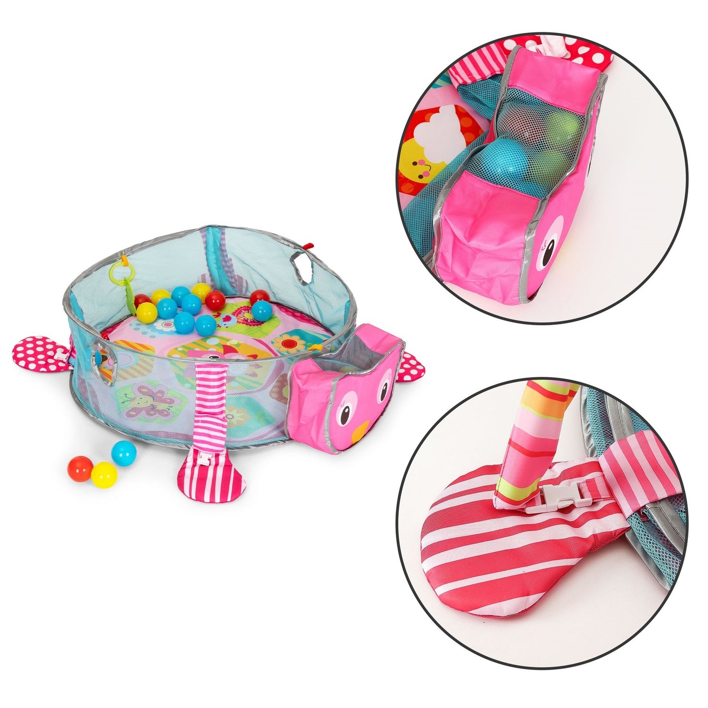 Large educational mat 3in1 playpen 30 balls 0+ ECOTOYS