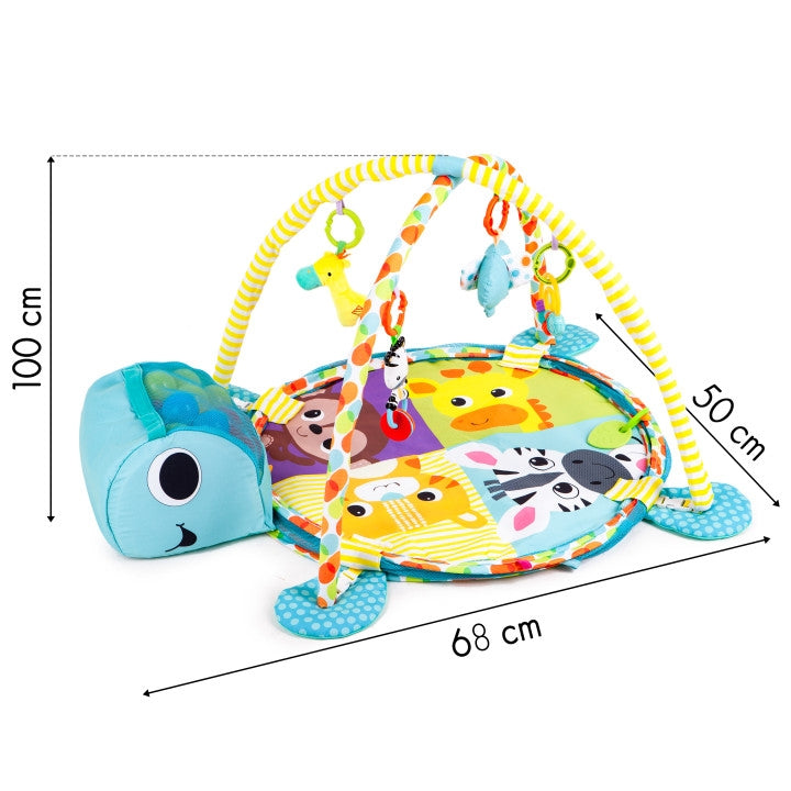 Large educational mat turtle 3in1 playpen with balls 0+