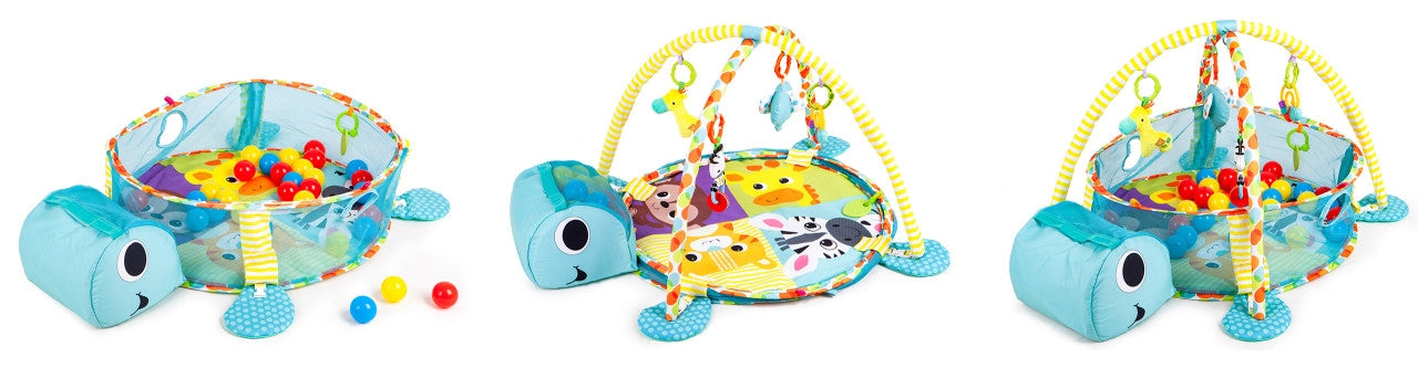 Large educational mat turtle 3in1 playpen with balls 0+