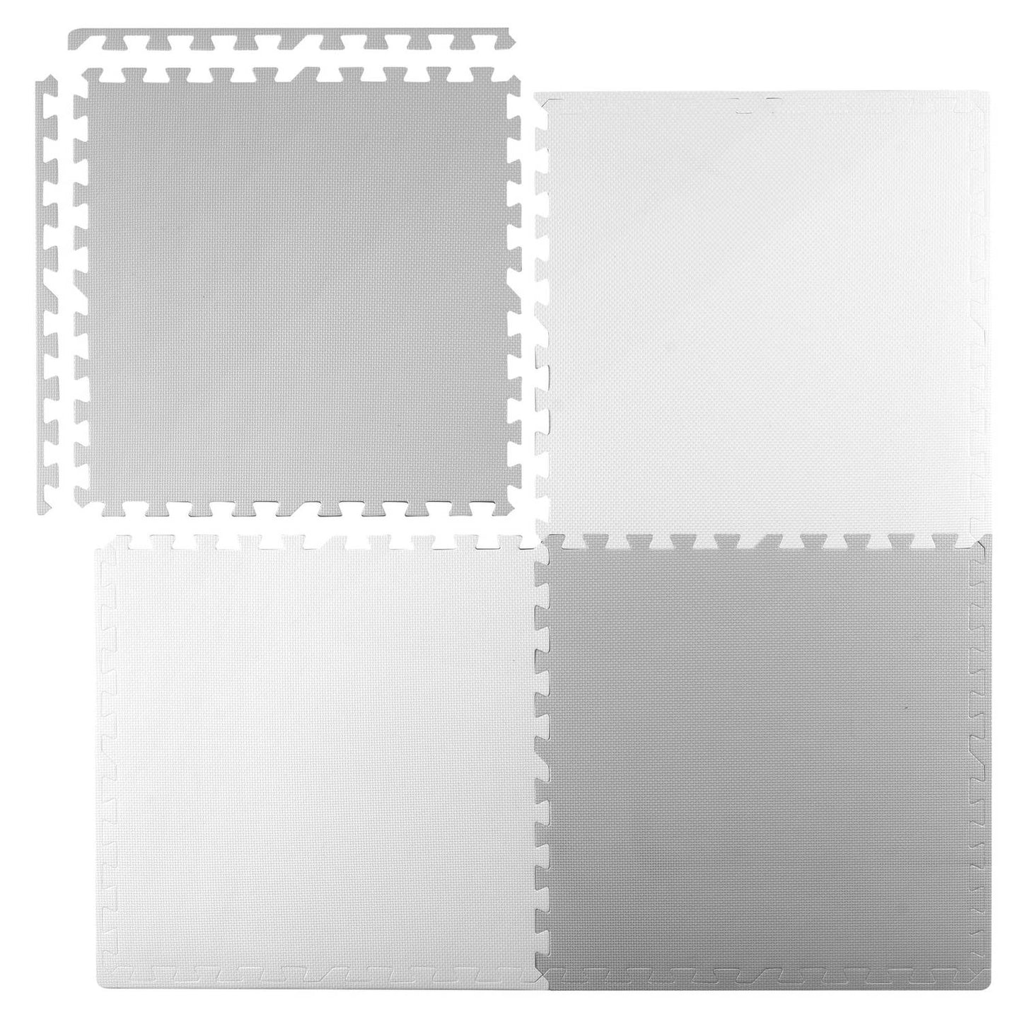 Large foam mat, Ricokids puzzle 60x60cm 4 pcs white and gray