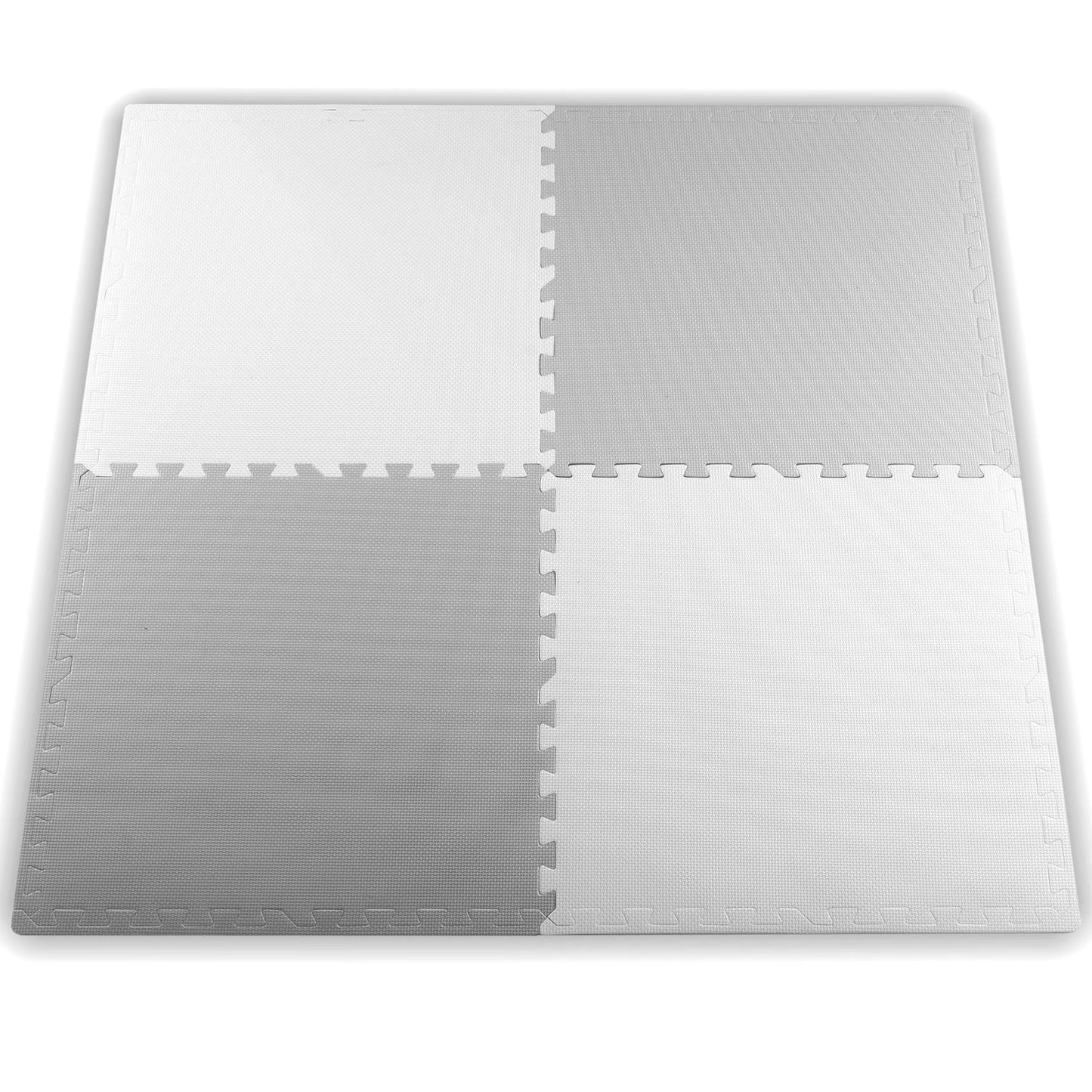 Large foam mat, Ricokids puzzle 60x60cm 4 pcs white and gray