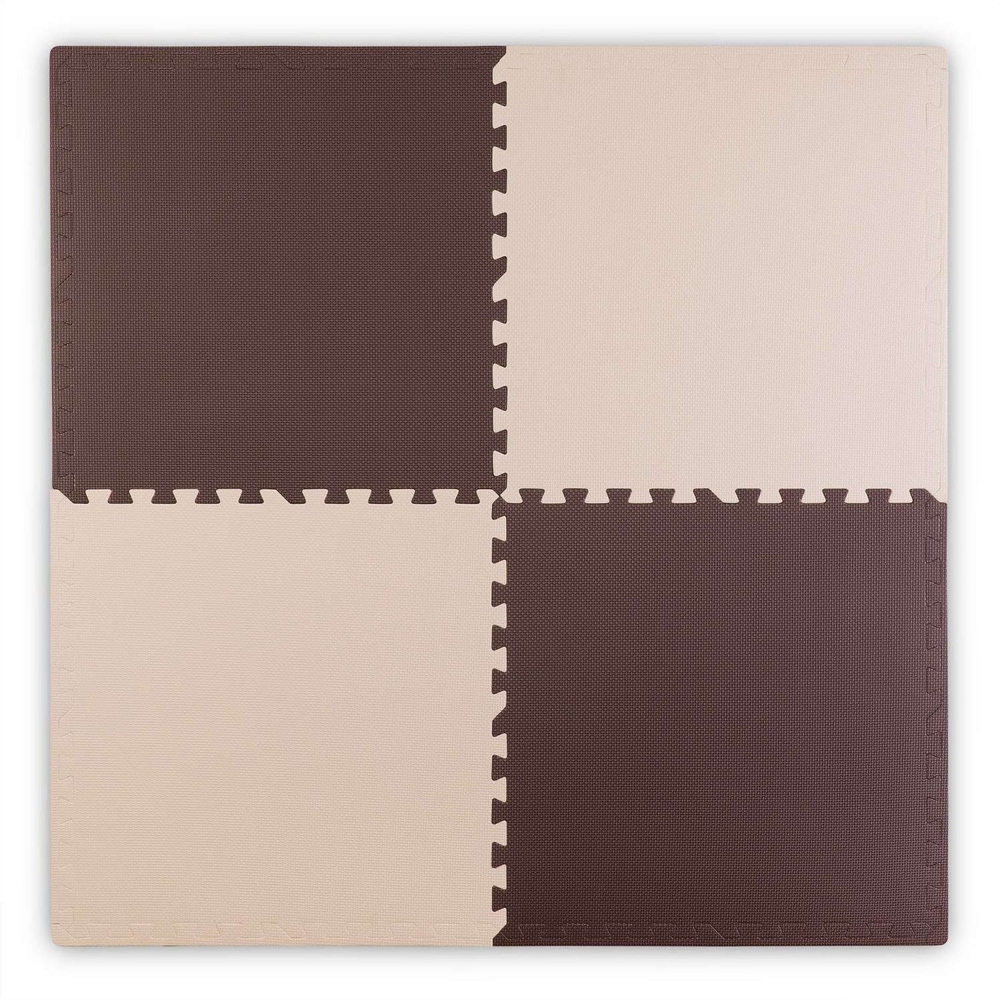Large foam mat educational puzzle Ricokids brown and white