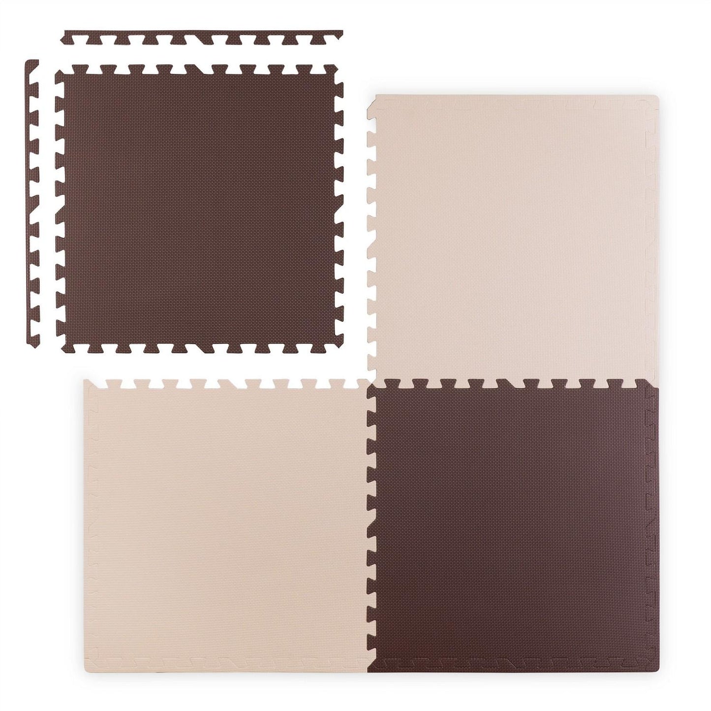 Large foam mat educational puzzle Ricokids brown and white