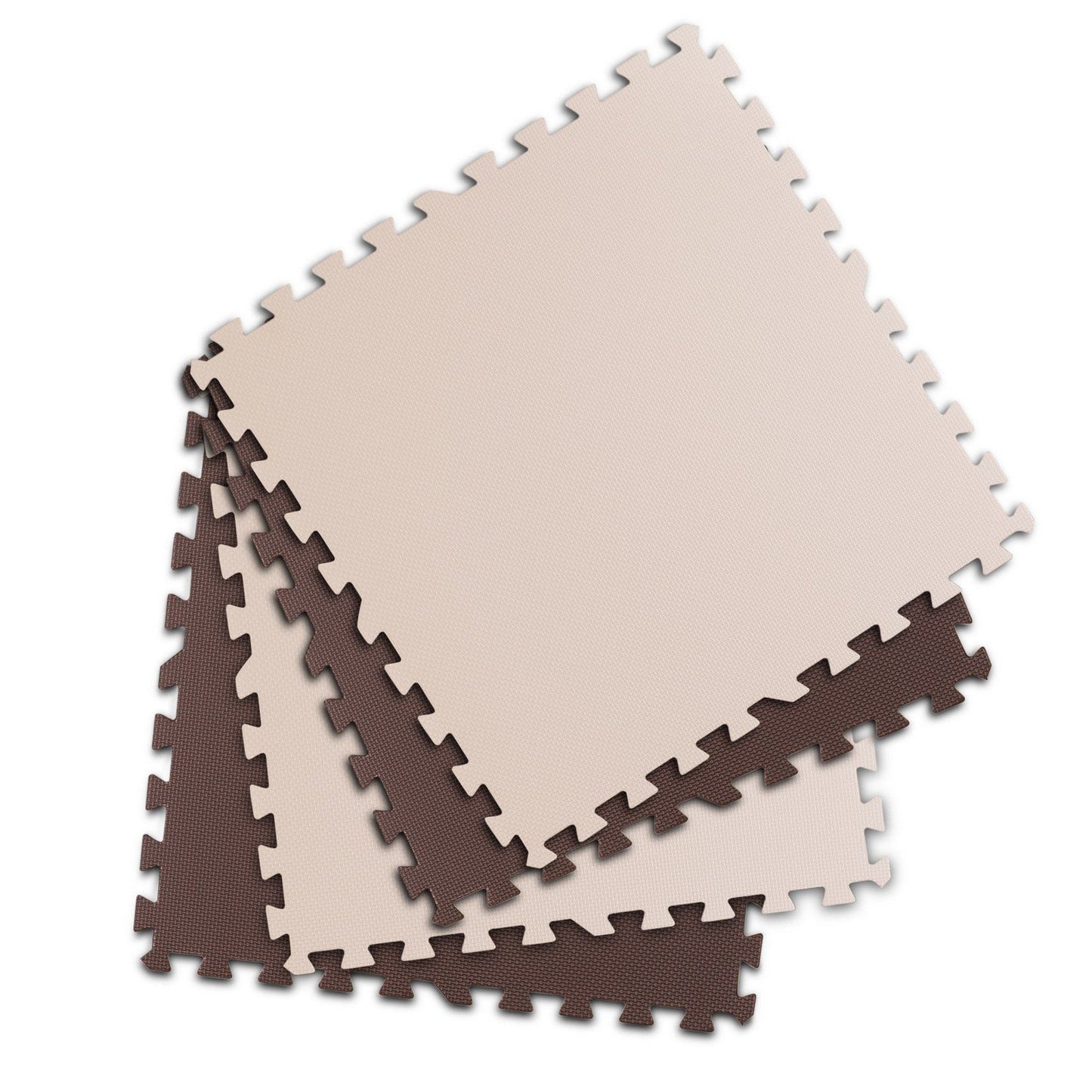 Large foam mat educational puzzle Ricokids brown and white