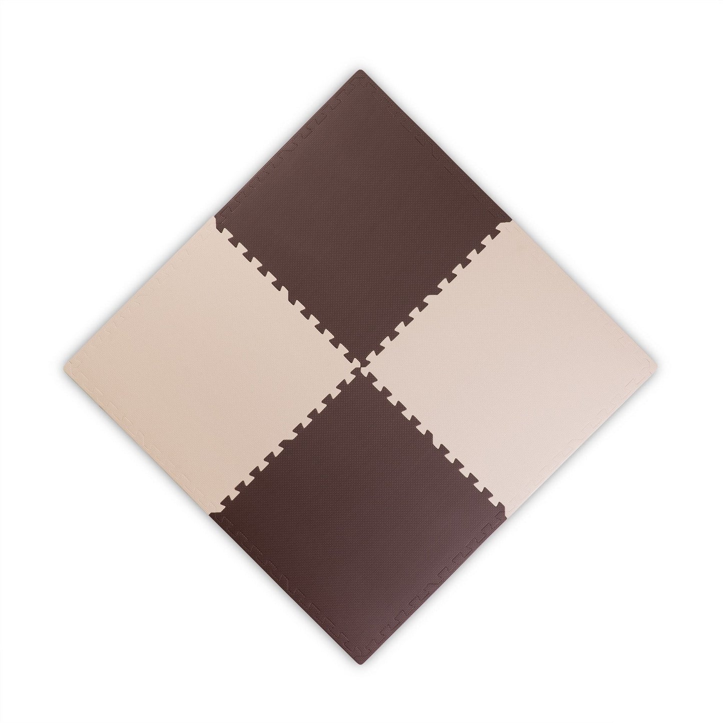 Large foam mat educational puzzle Ricokids brown and white