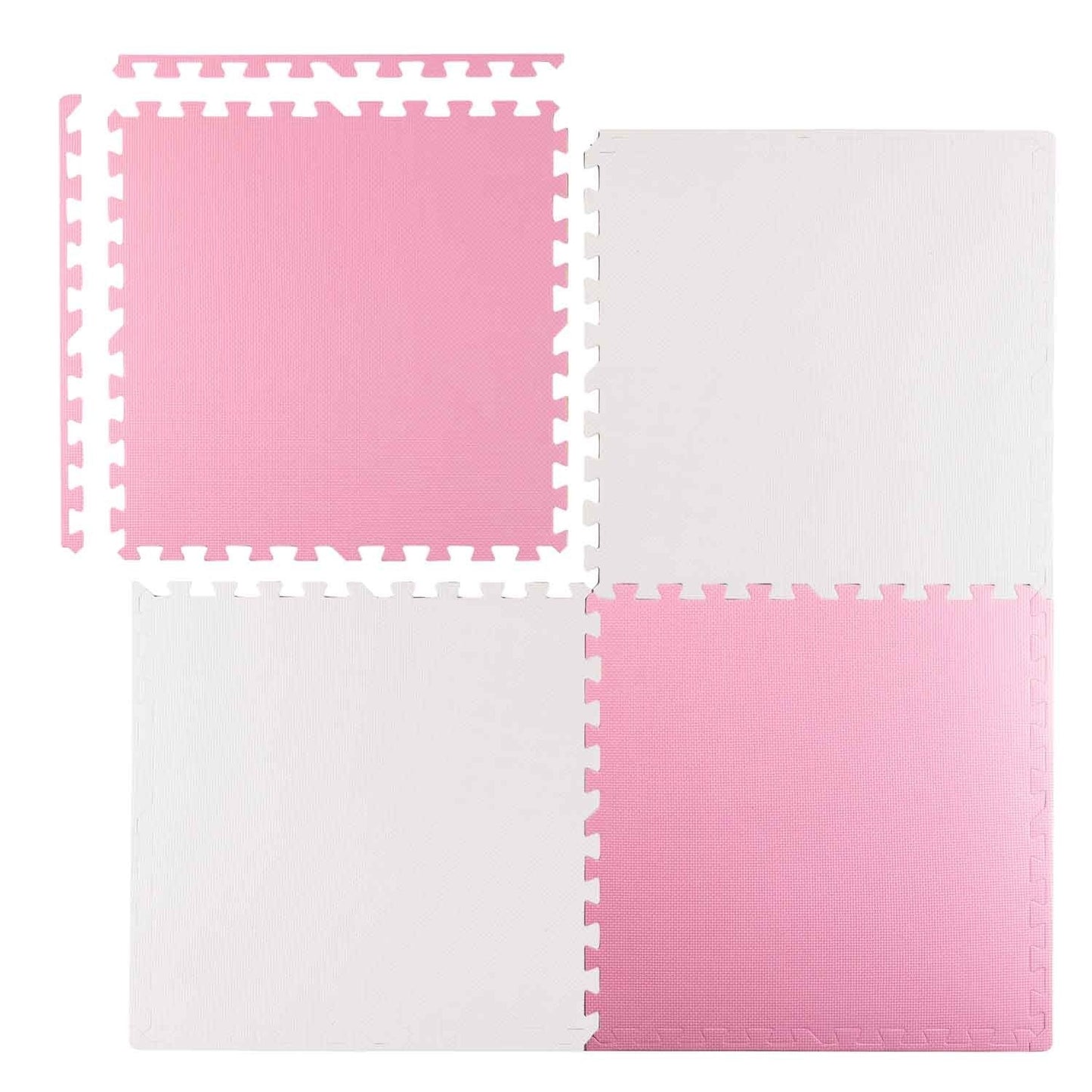 Large foam mat educational puzzle Ricokids pink and white