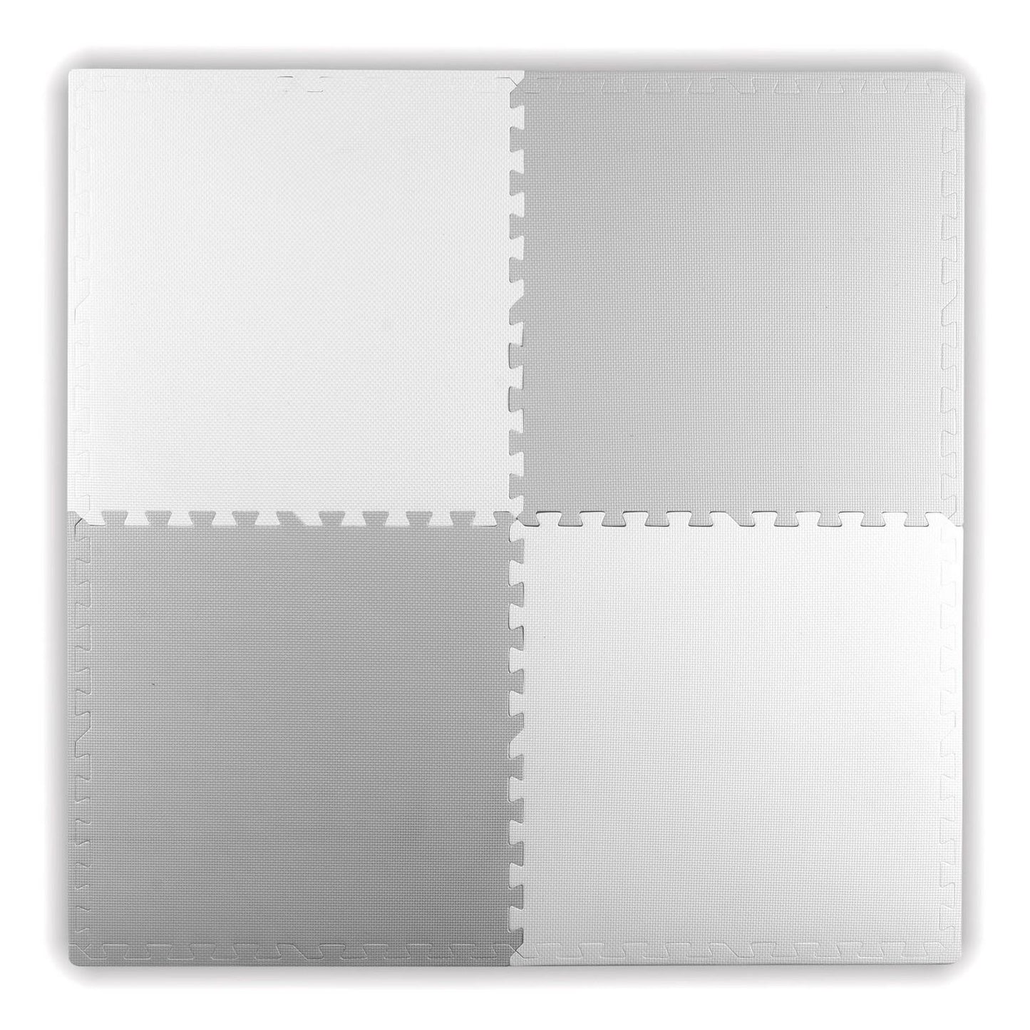 Large foam mat, puzzle 4 pcs white and grey