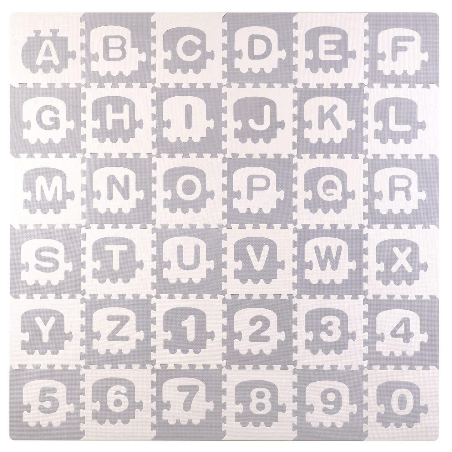 Large foam mat, puzzle, train, letters 36 pcs