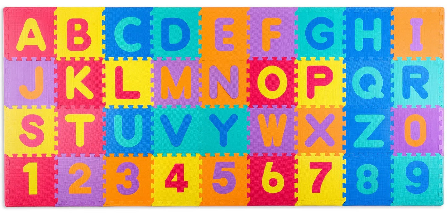 Large foam mat, puzzle with colorful letters, 36 pieces