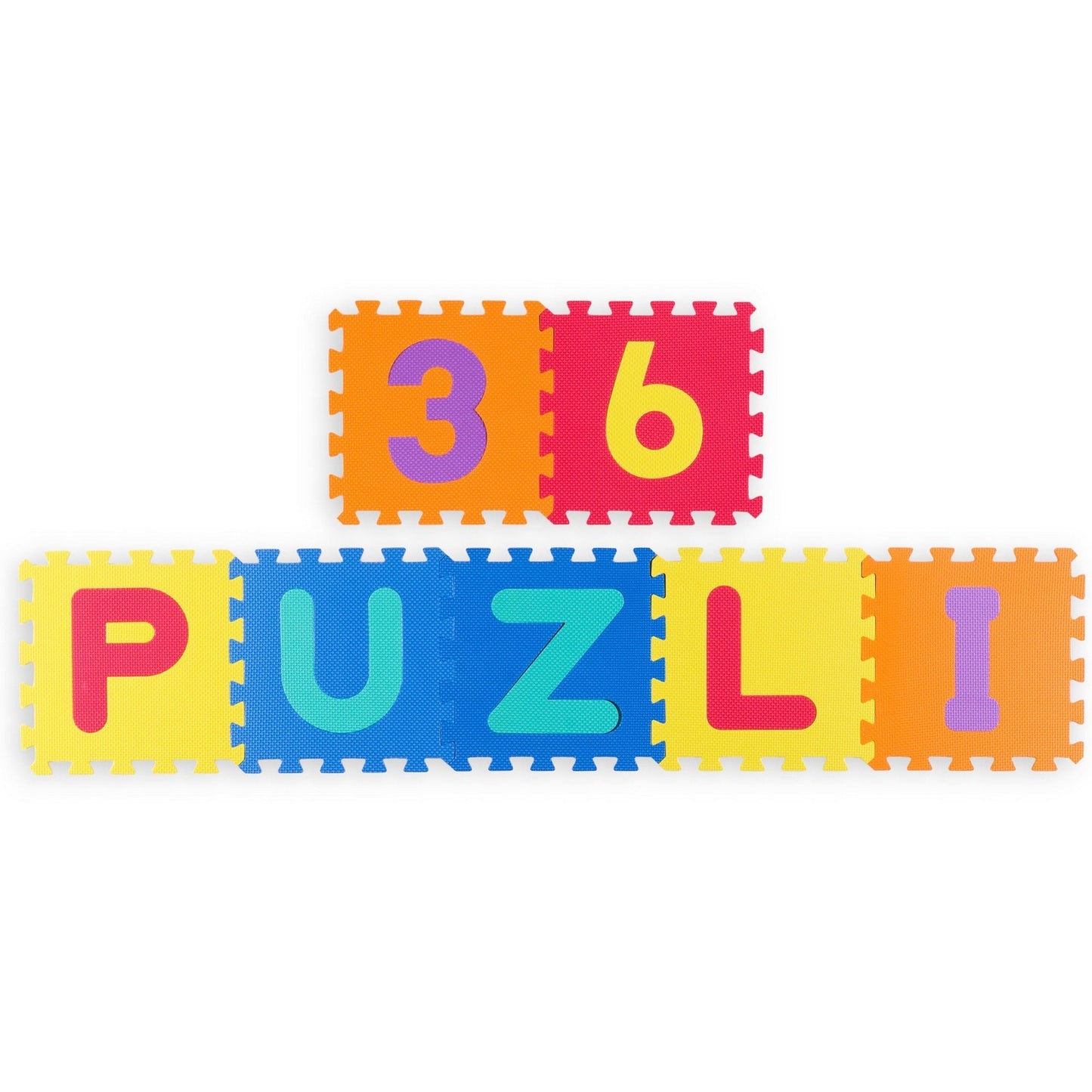 Large foam mat, puzzle with colorful letters, 36 pieces