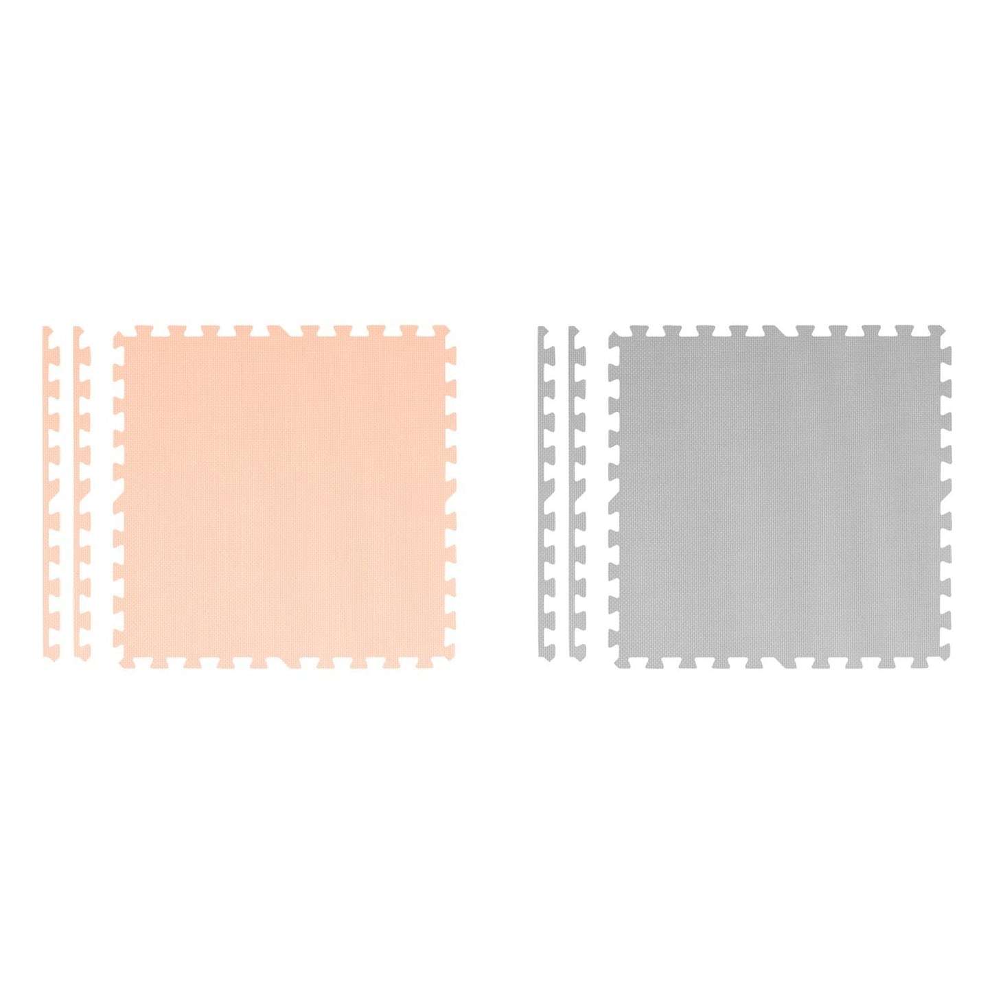 Large foam puzzle mat Ricokids 180x180cm 9 pcs gray-peach