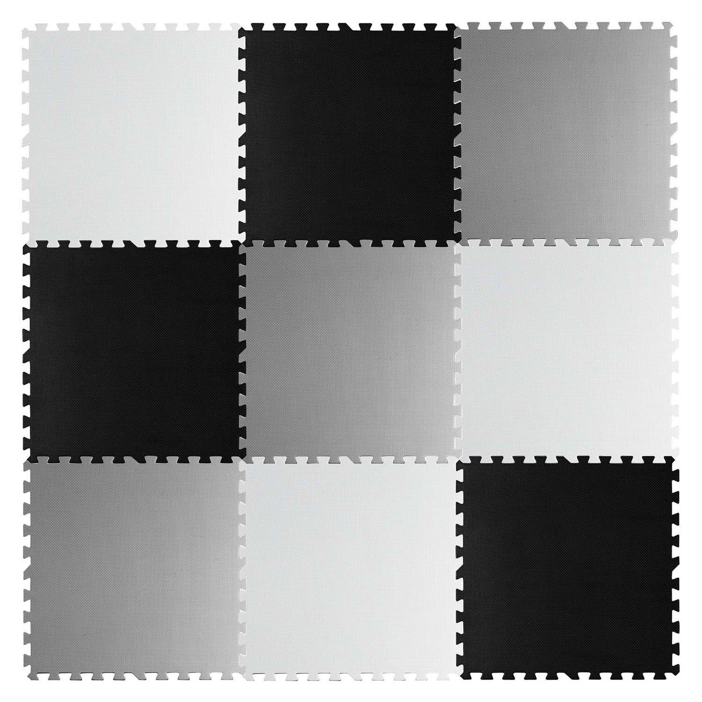 Large foam puzzle mat checkerboard Ricokids 180x180cm 9pcs
