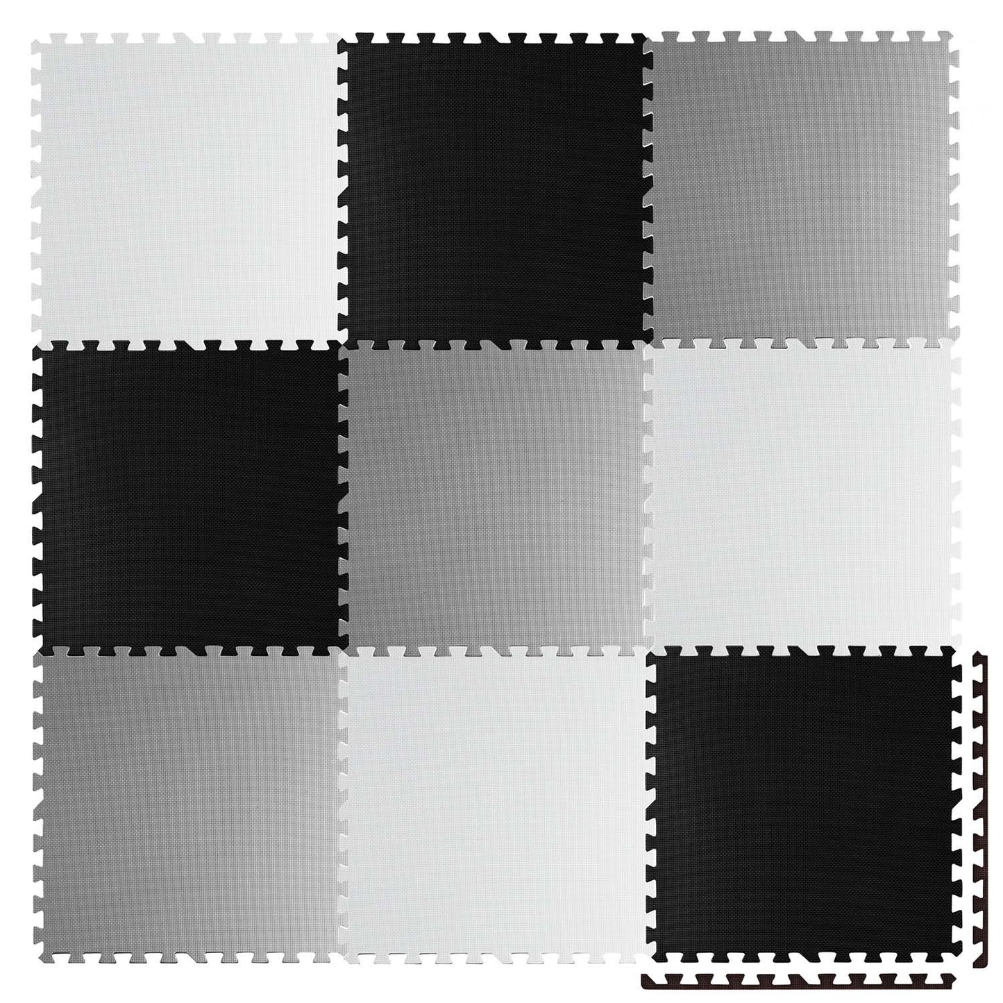 Large foam puzzle mat checkerboard Ricokids 180x180cm 9pcs