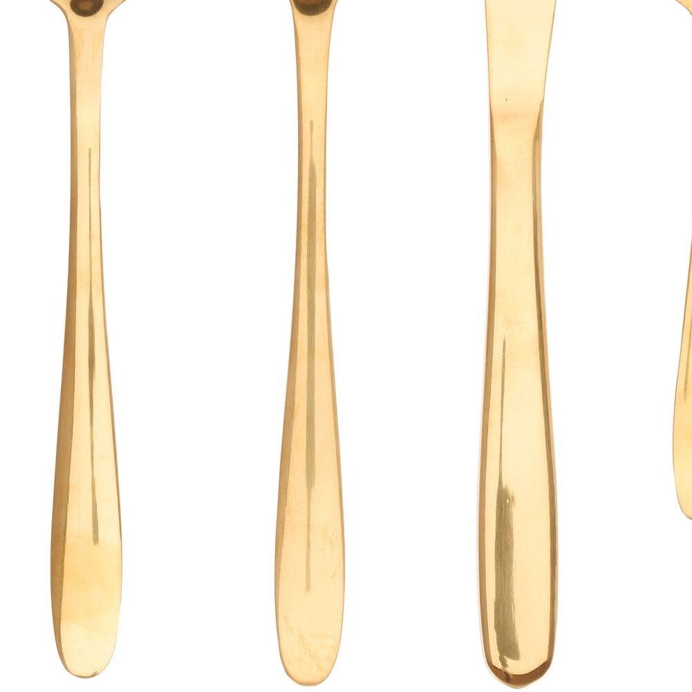 Large gold cutlery set 39 pieces for 6 people, dishwasher safe