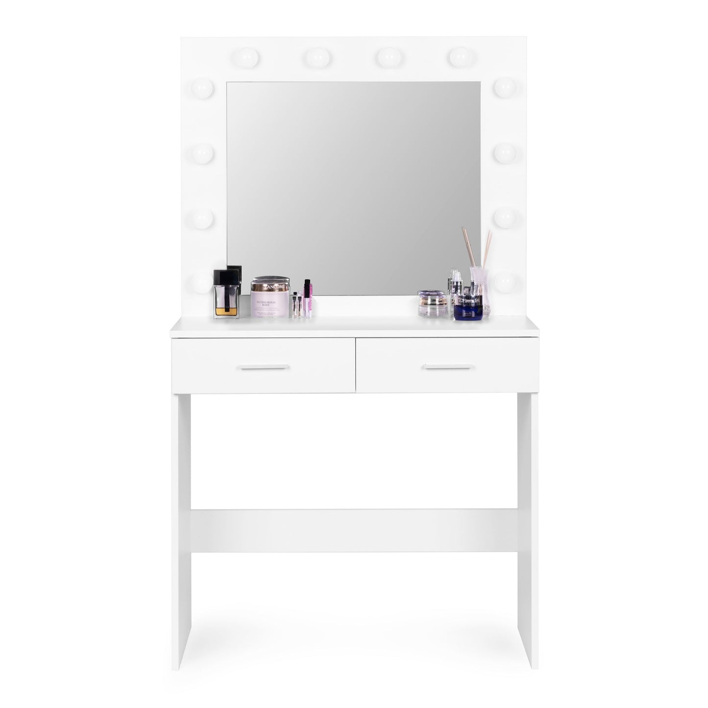 Large modern cosmetic dressing table, mirror lighting