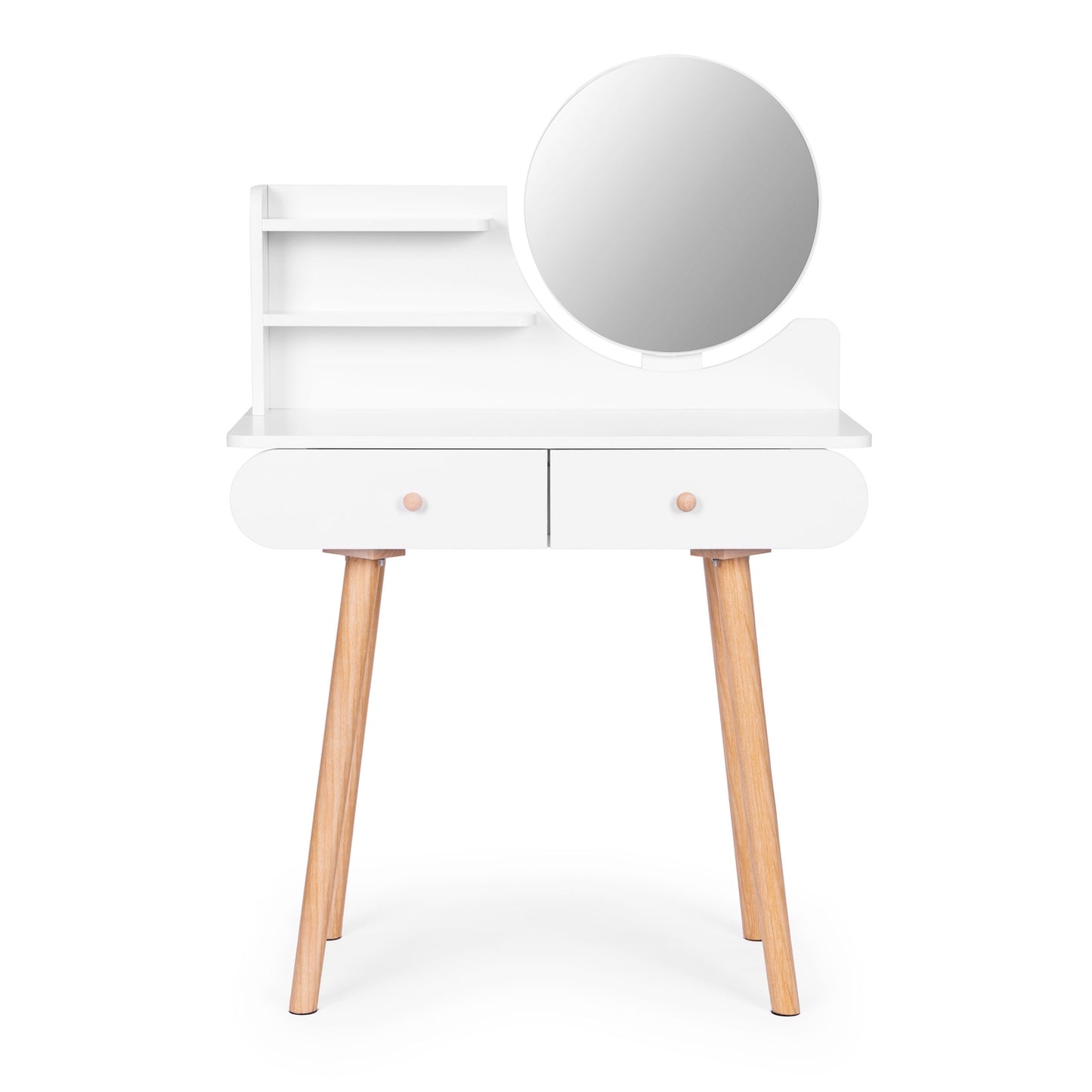 Large modern cosmetic dressing table with mirror shelves