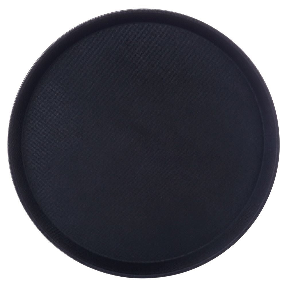 Large non-slip serving tray in durable black material