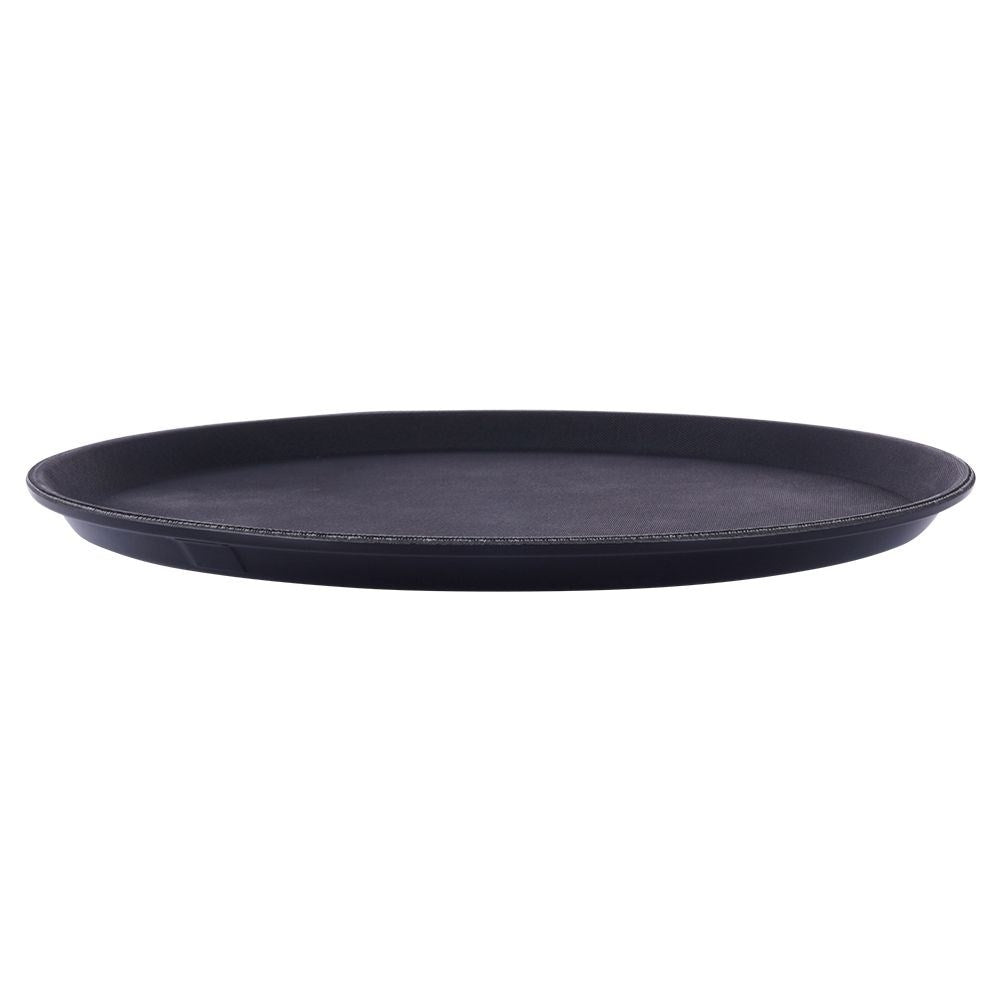 Large non-slip serving tray in durable black material