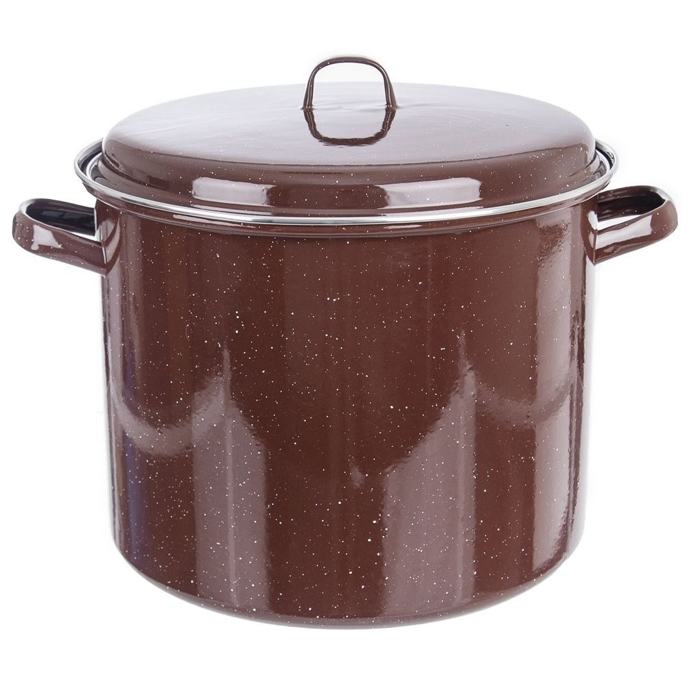 Large pan in enamelled steel, 20L, for all stoves