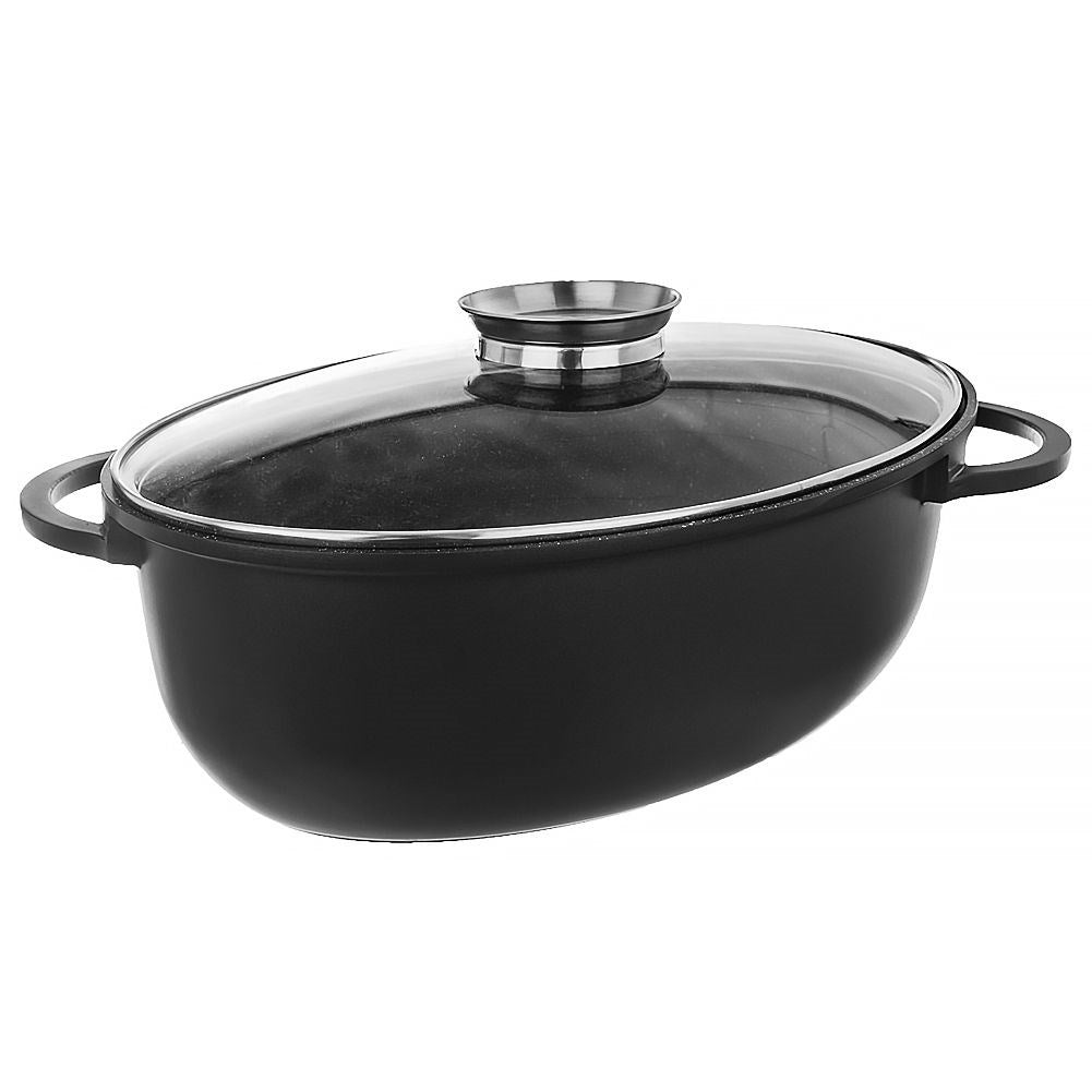 Large pot 8L with heat-resistant glass lid and non-stick
