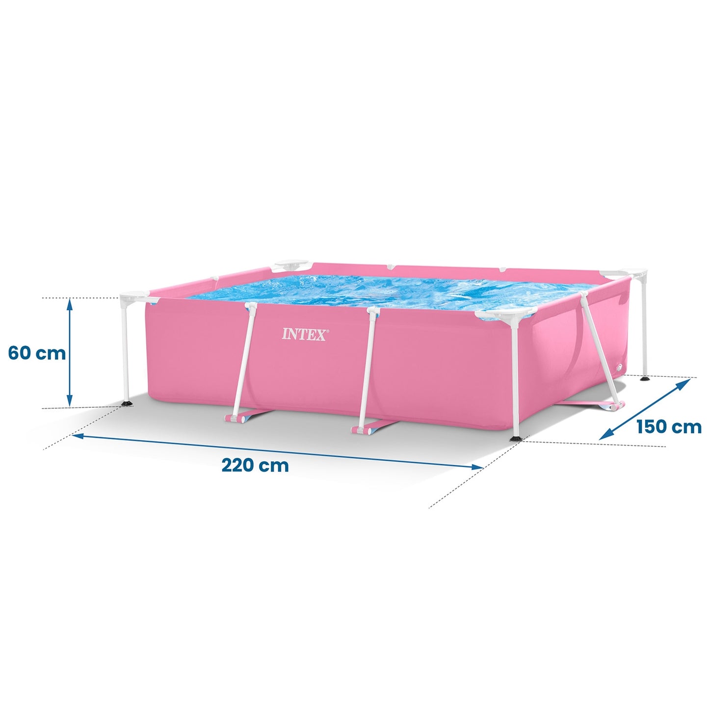 Large rectangular frame garden pool 220 x 150 cm INTEX 28266