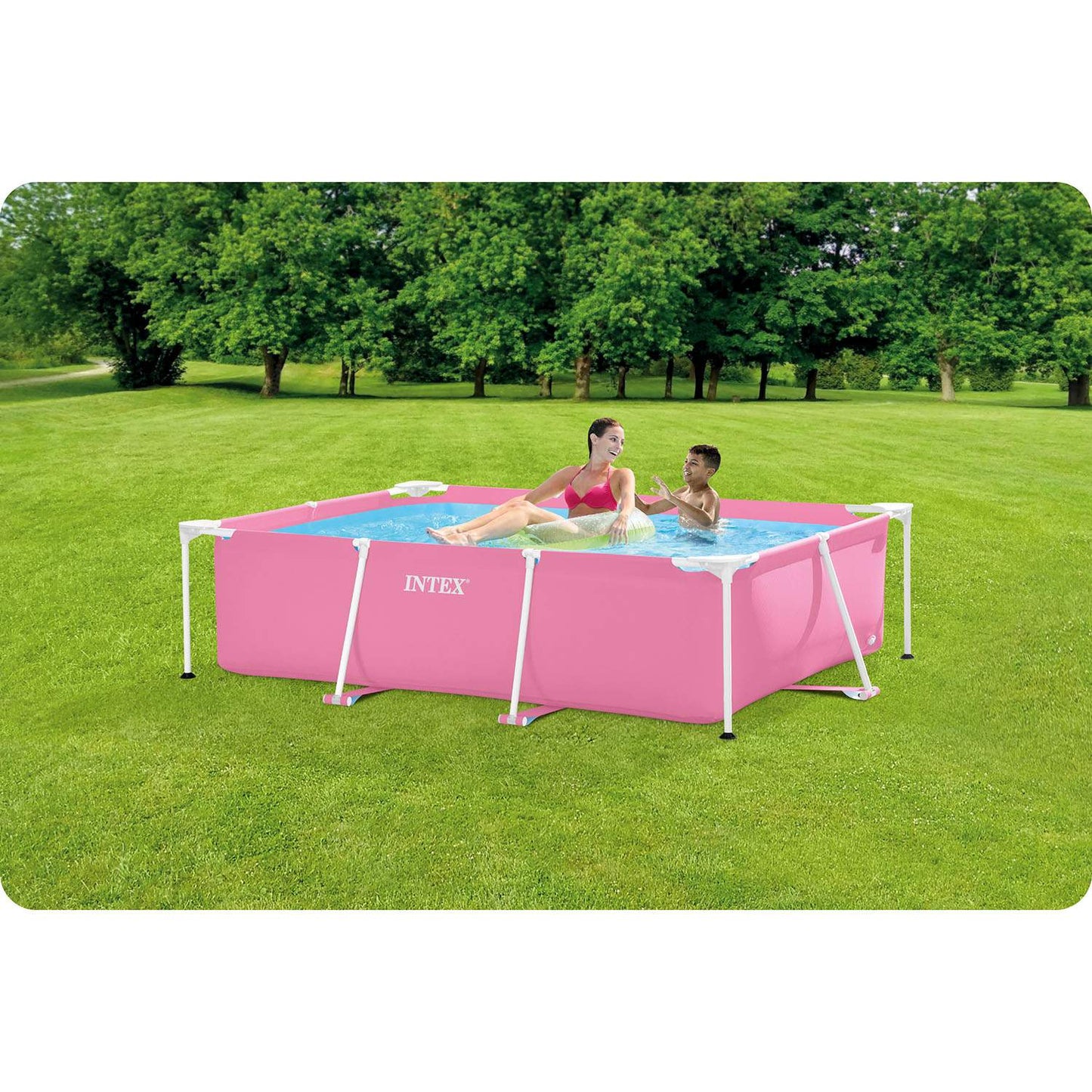 Large rectangular frame garden pool 220 x 150 cm INTEX 28266