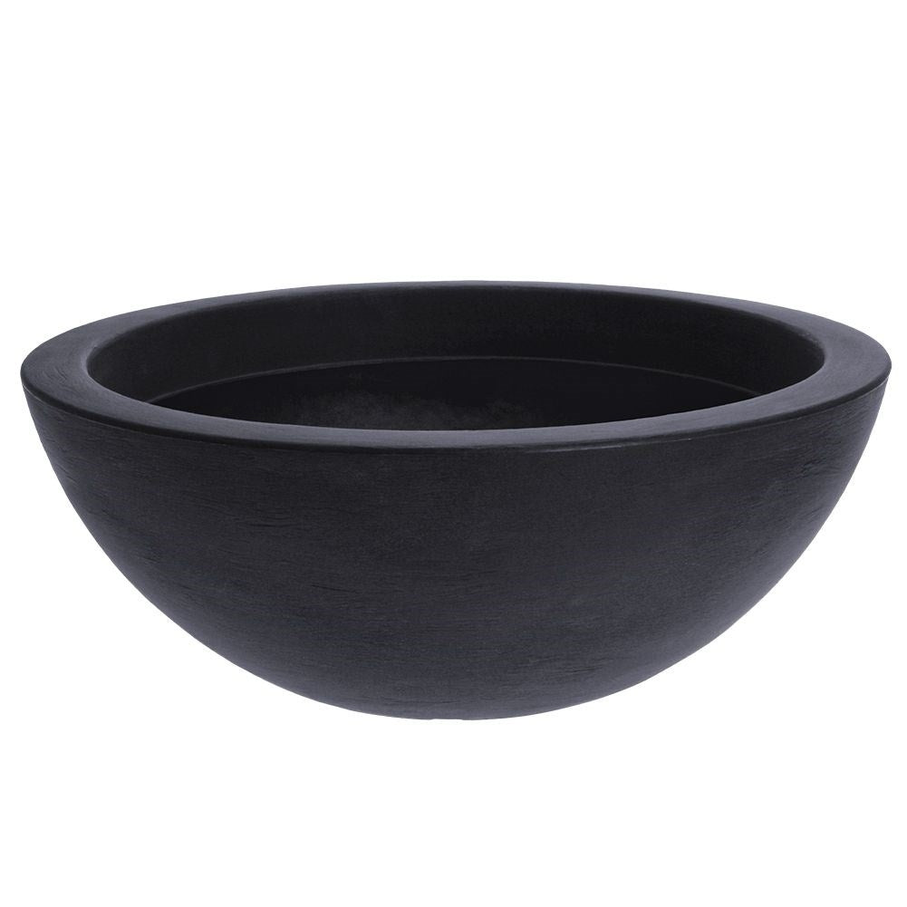 Large round pot, weatherproof stone imitation for outdoor use