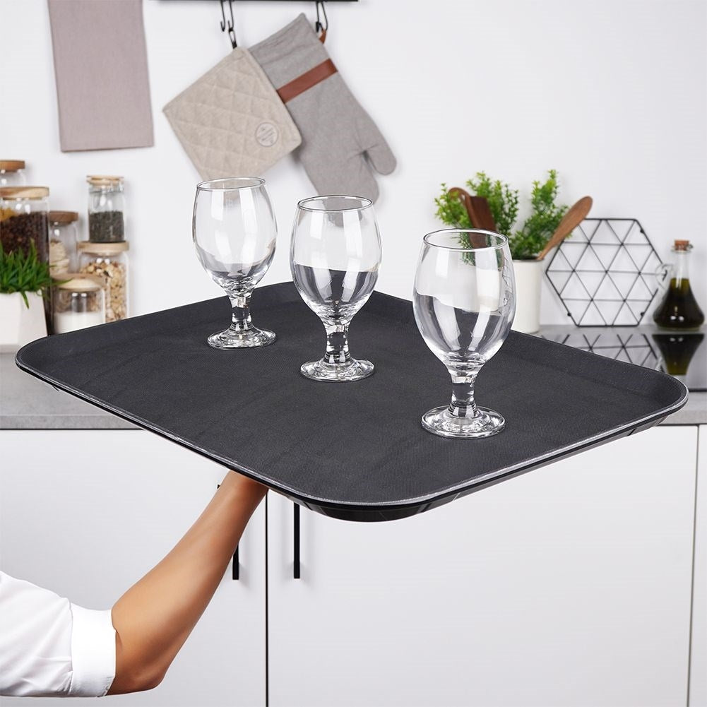 Large serving tray with non-slip and durable surface