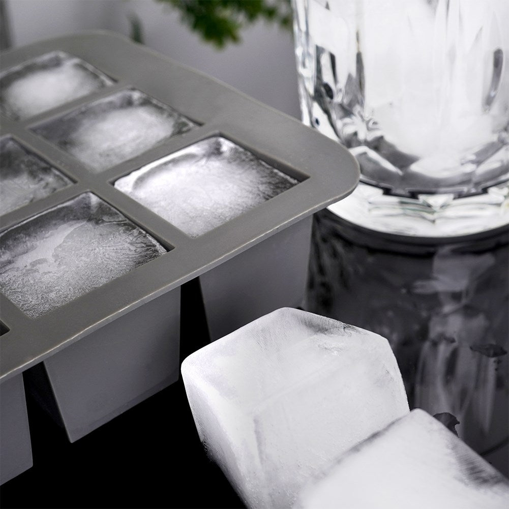 Large silicone ice cube mold for 12 square ice cubes