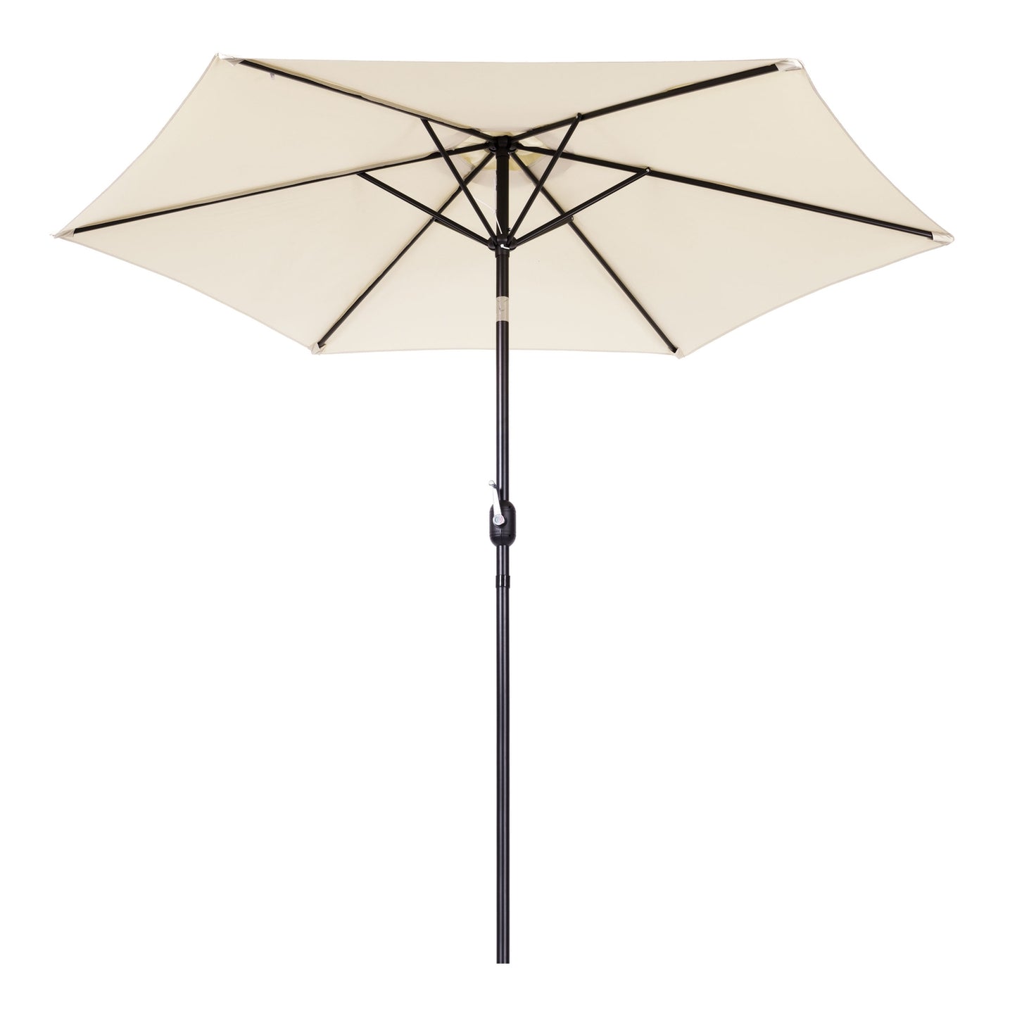 Large slanted broken garden umbrella with a crank, 6 ribs, beige 270 cm