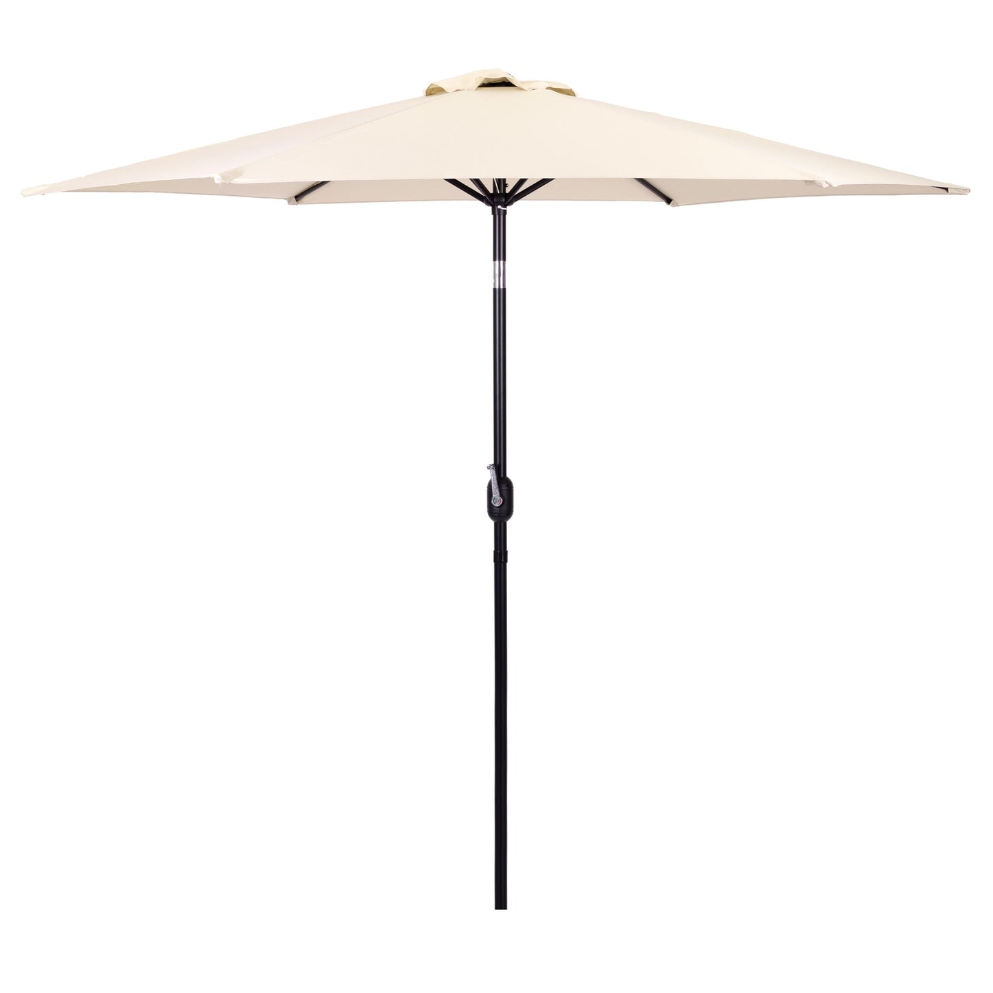 Large slanted broken garden umbrella with a crank, 6 ribs, beige 270 cm
